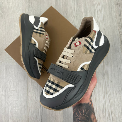 Burberry Men’s Vintage Check, Suede Leather Trainers