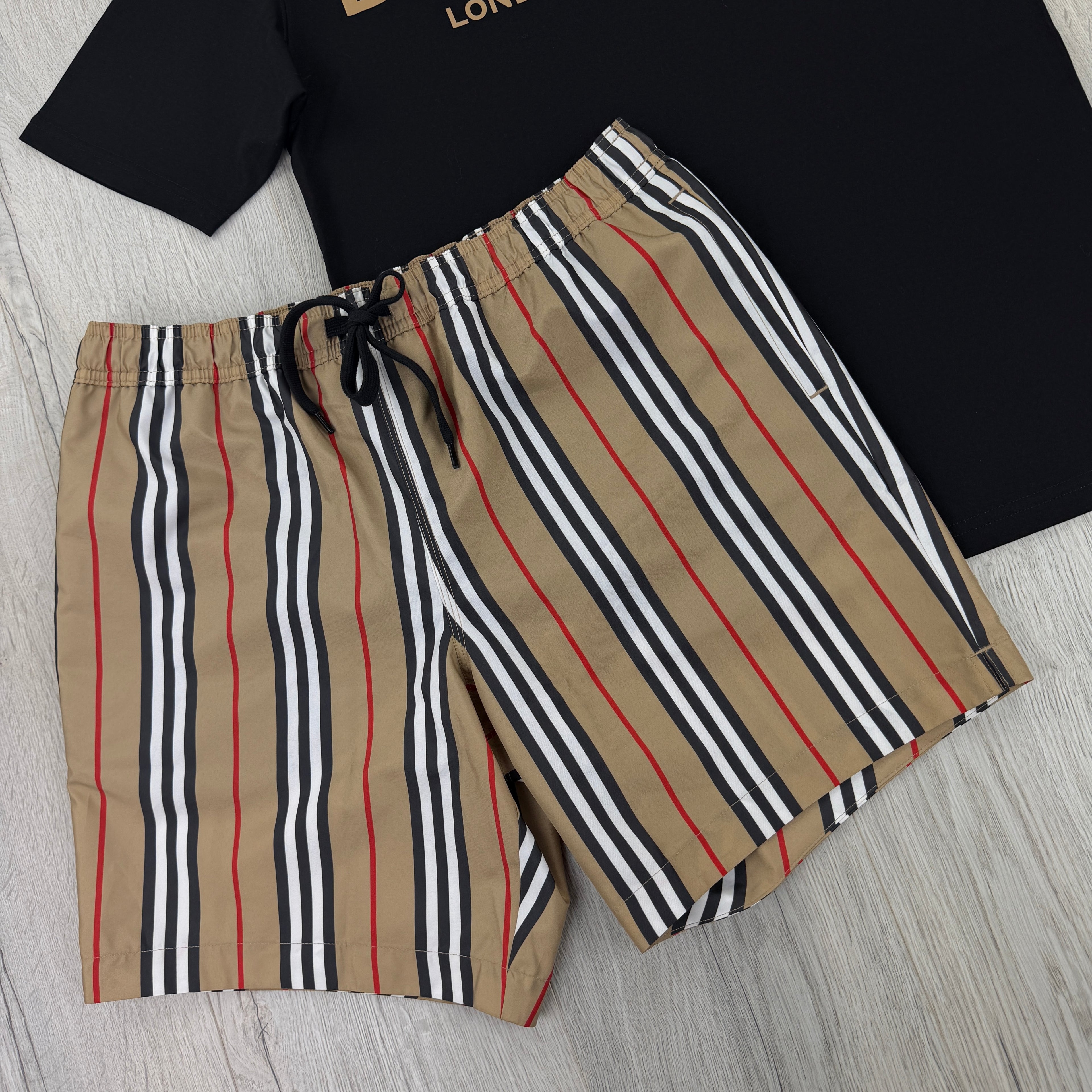 Burberry Men’s Black T-shirt & Shorts Set
