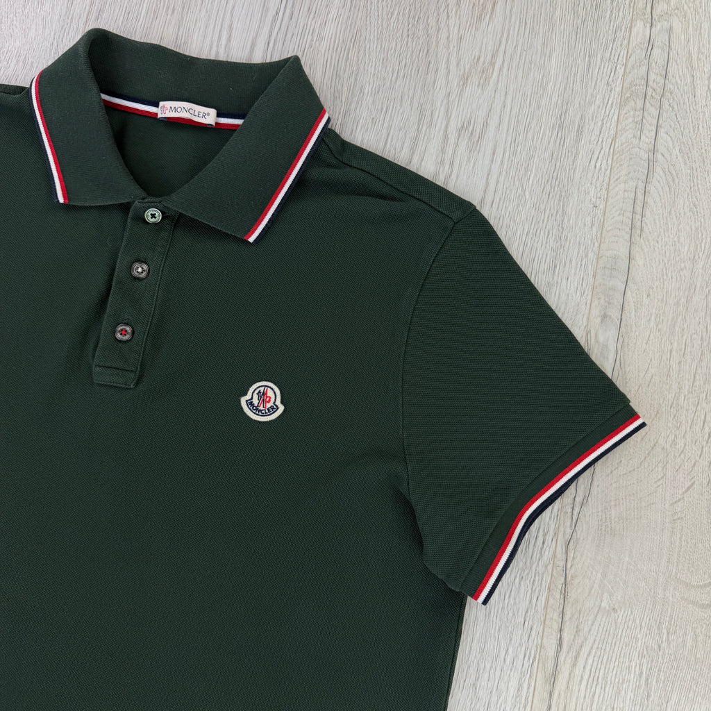 Moncler Men’s Green Polo Shirt - Large Slim