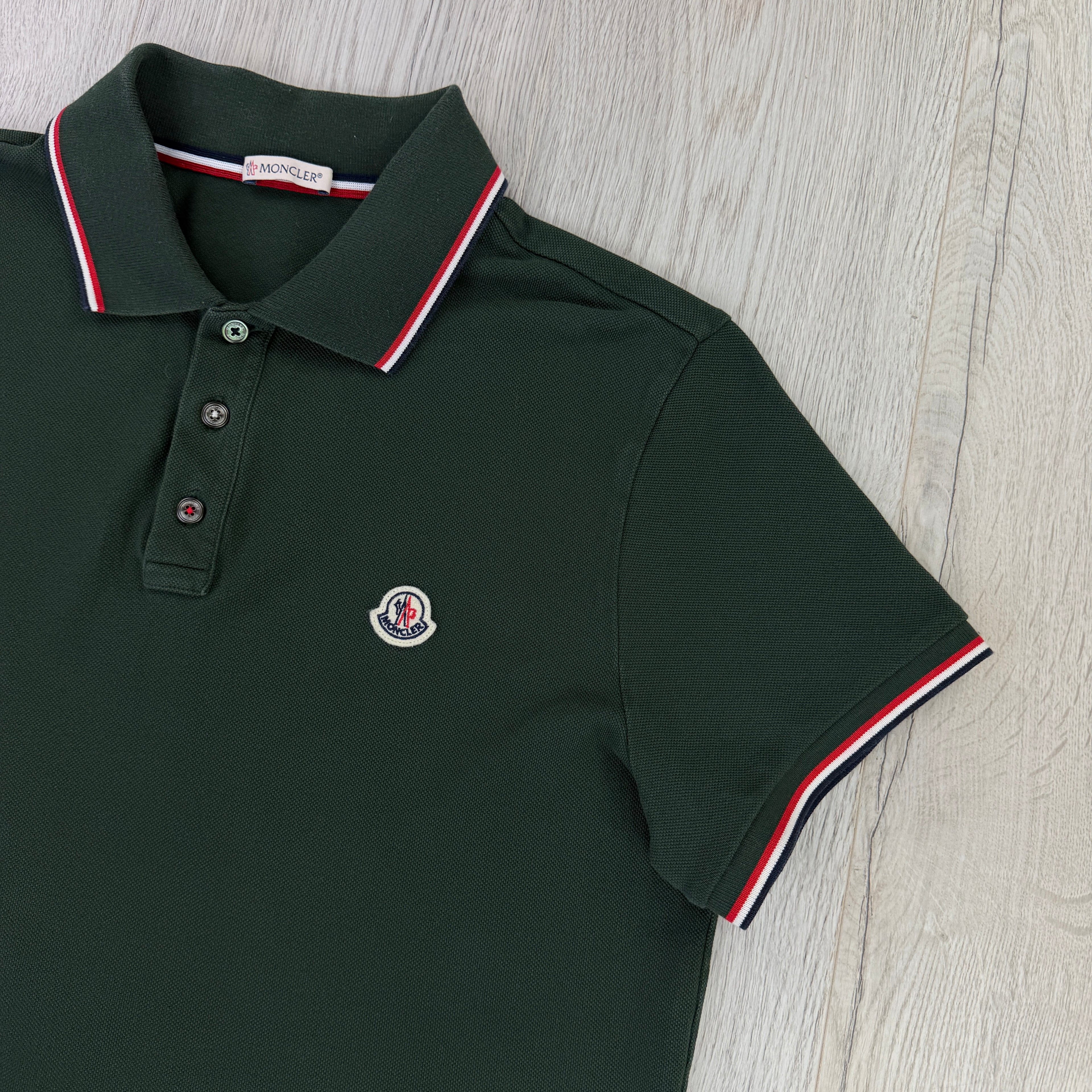 Moncler Men’s Green Polo Shirt - Large Slim