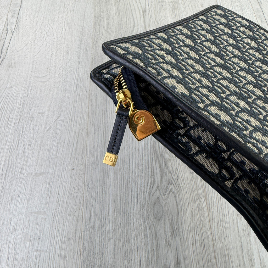 Christian Dior CD Beige Oblique Clutch Bag