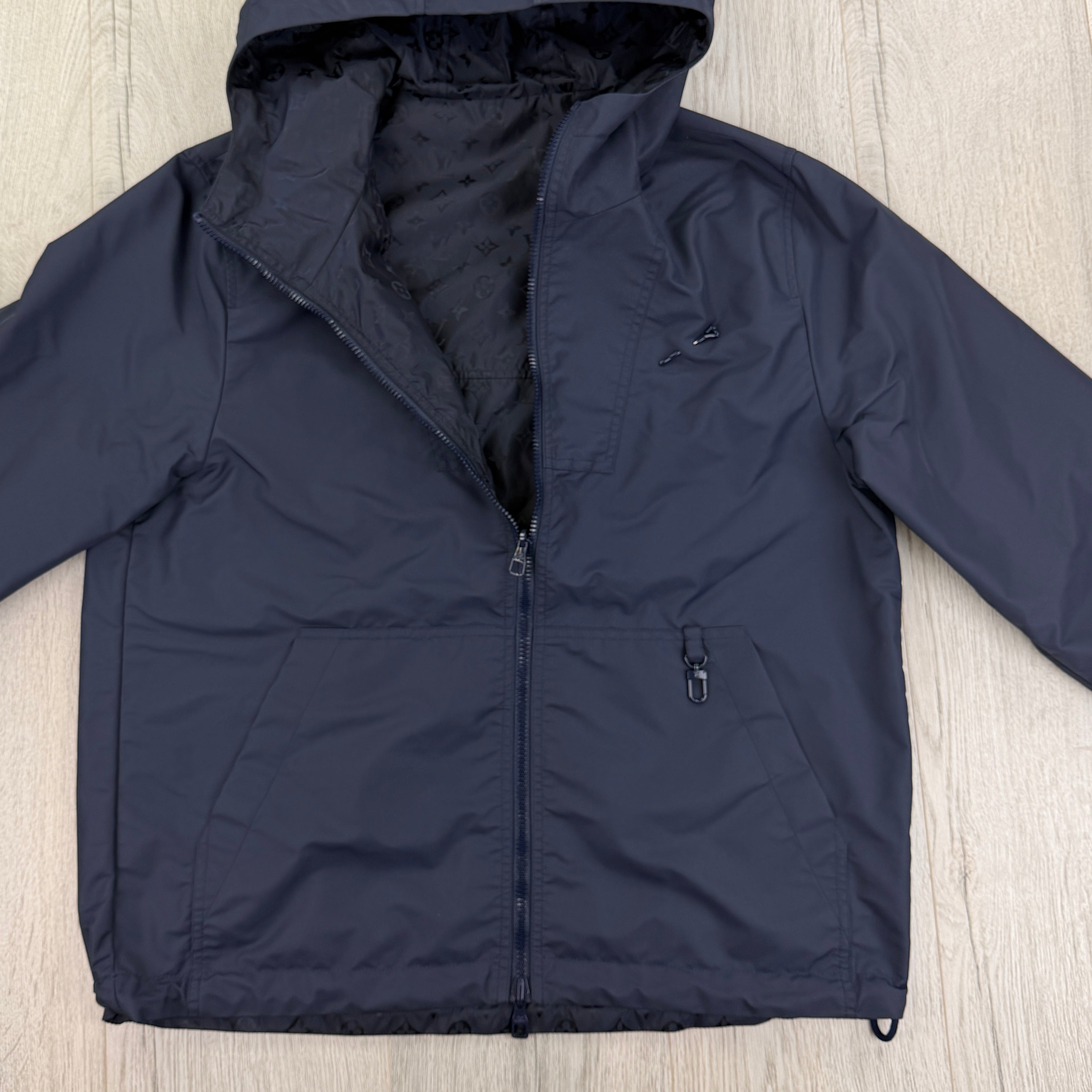 Louis Vuitton Men’s Monogram Reversible Navy Windbreaker Jacket - Size 48