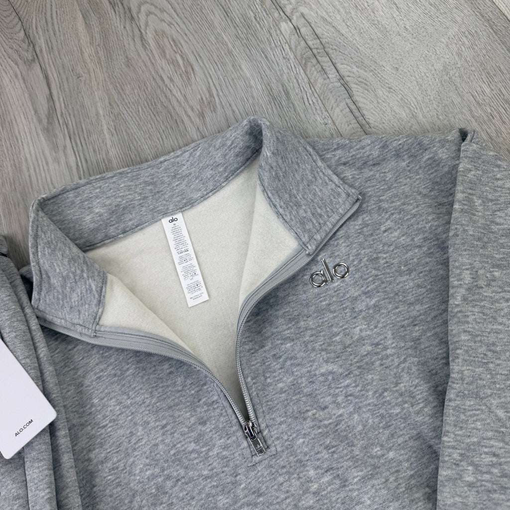 Alo Men’s Grey Full 1/4 Zip & Cuffed Bottoms Tracksuit