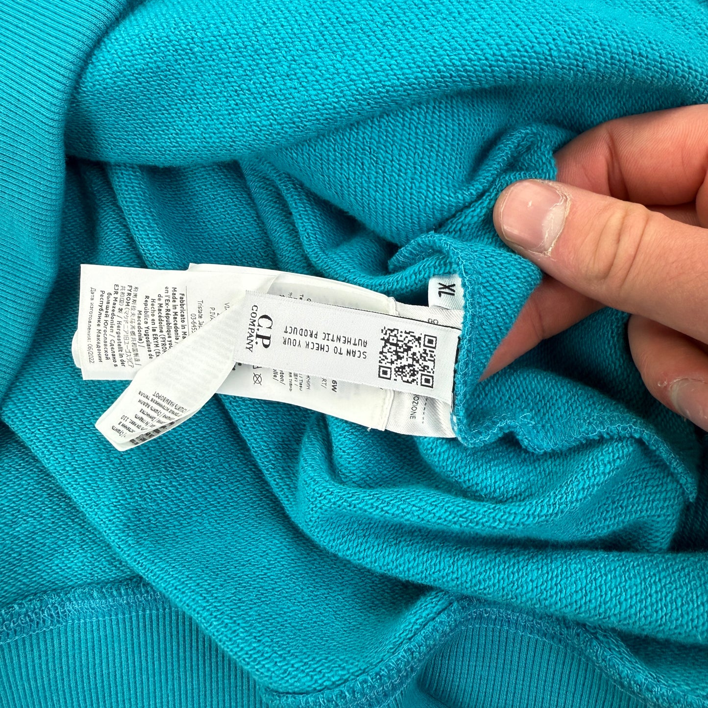 Cp Company Men’s Turquoise Pullover Hoodie - XL