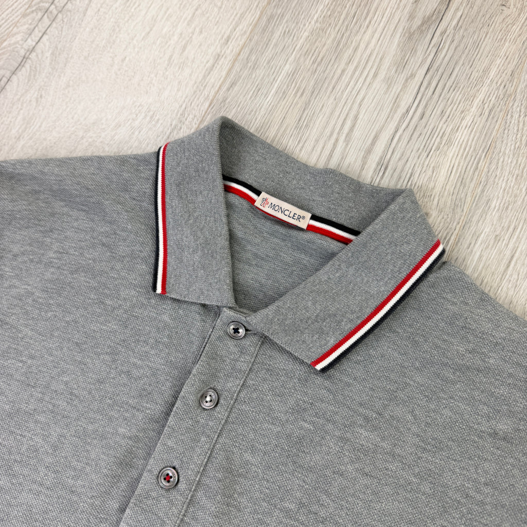 Moncler Men’s Grey Polo Shirt - Large Slim