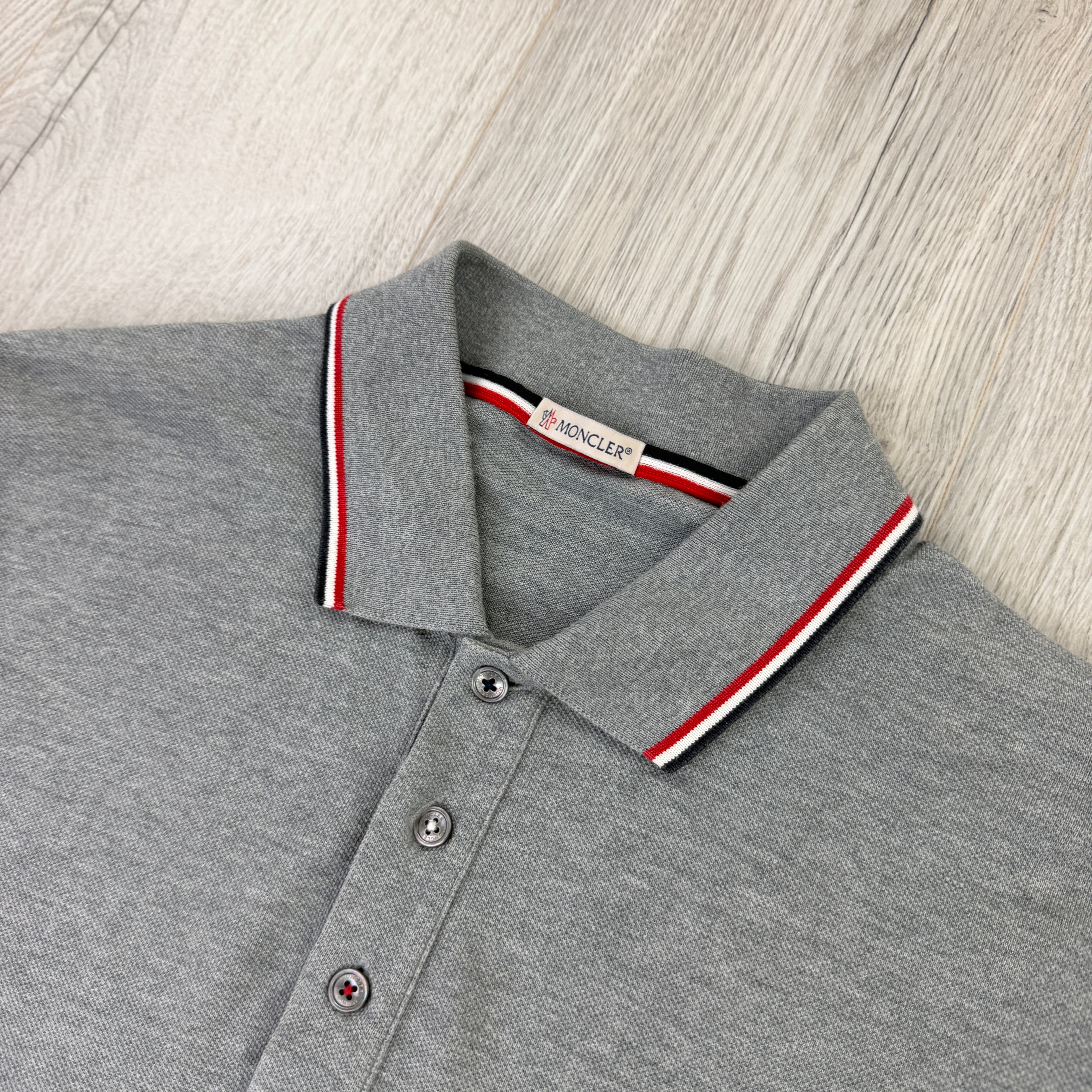 Moncler Men’s Grey Polo Shirt - Large Slim