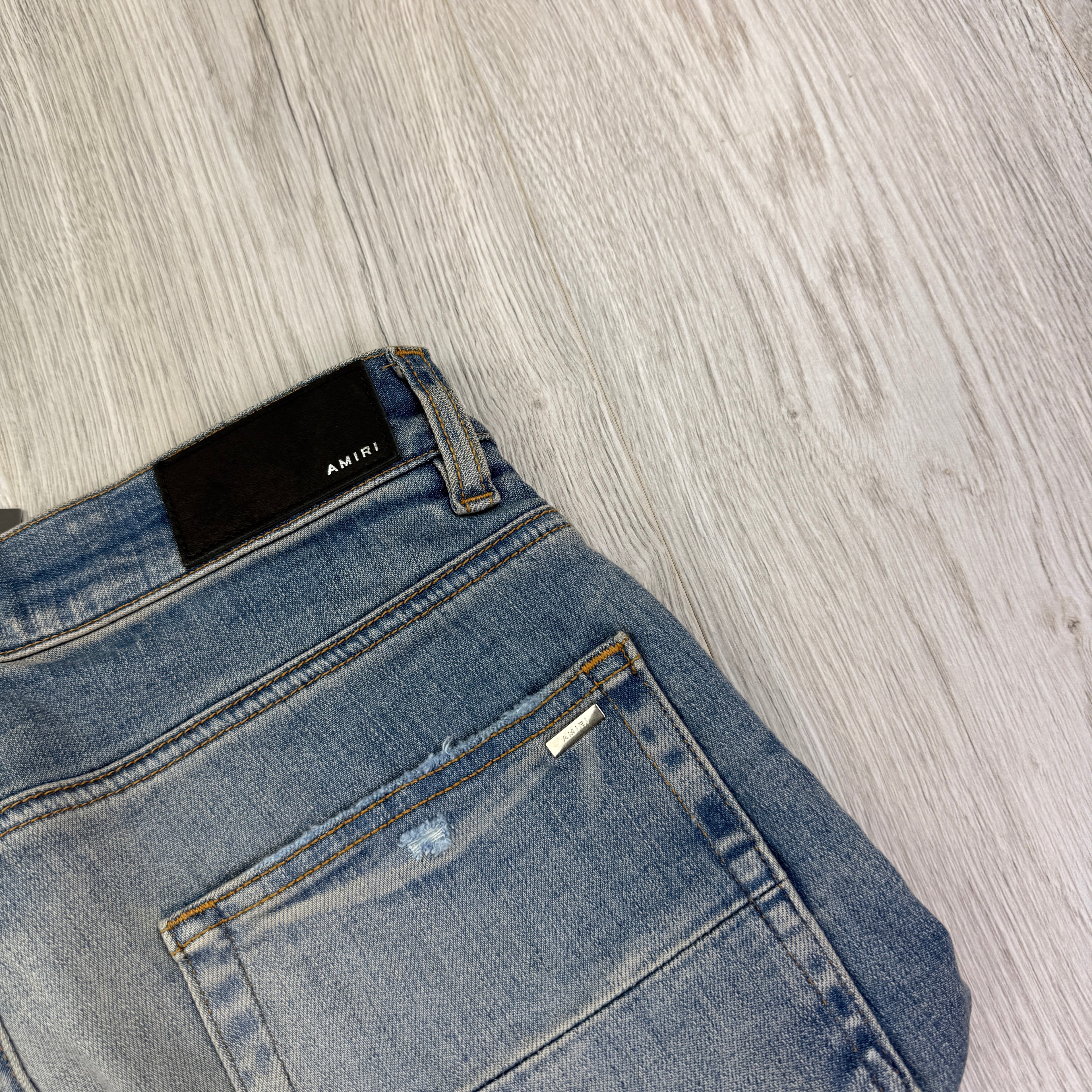 Amiri Men’s Blue Thrasher Clay Indigo Ripped Jeans