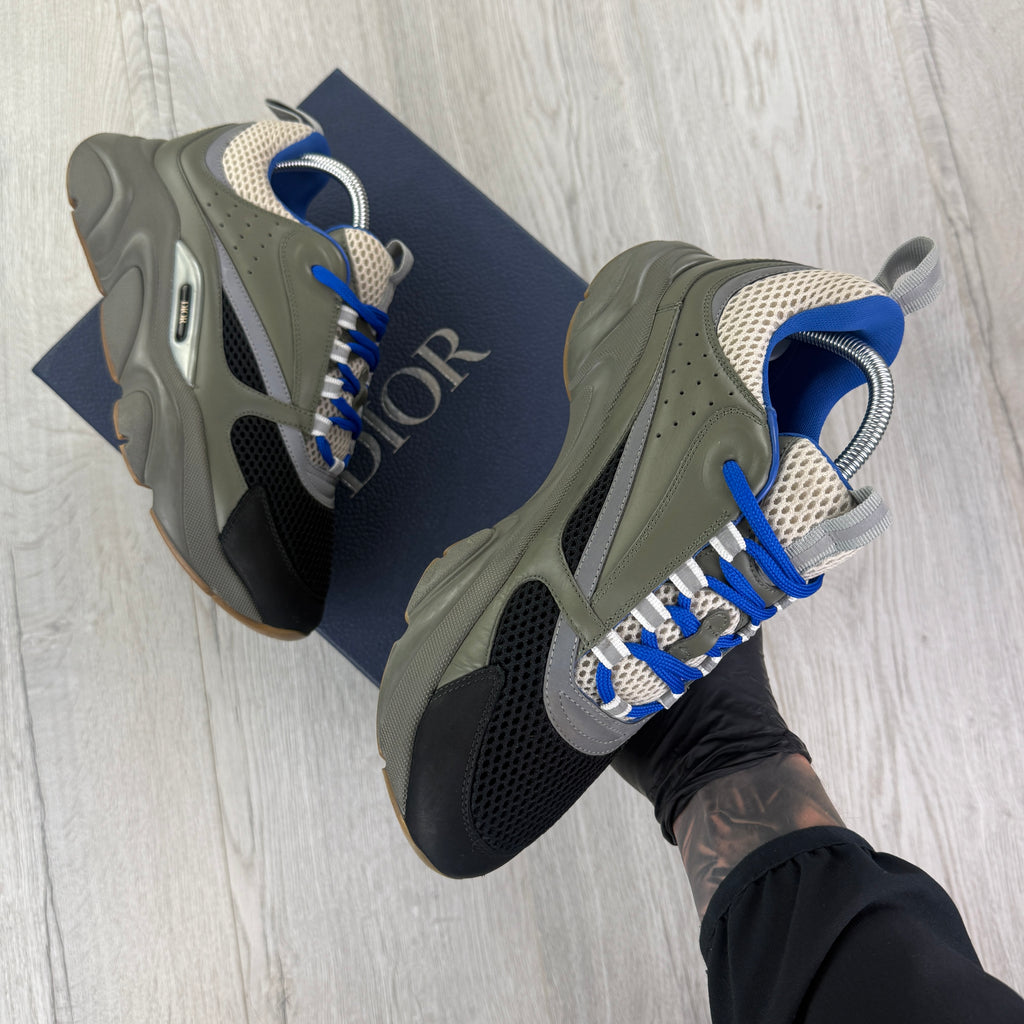 Dior B22 Men’s Khaki & Blue Trainers - 41 (Fit Uk 7)