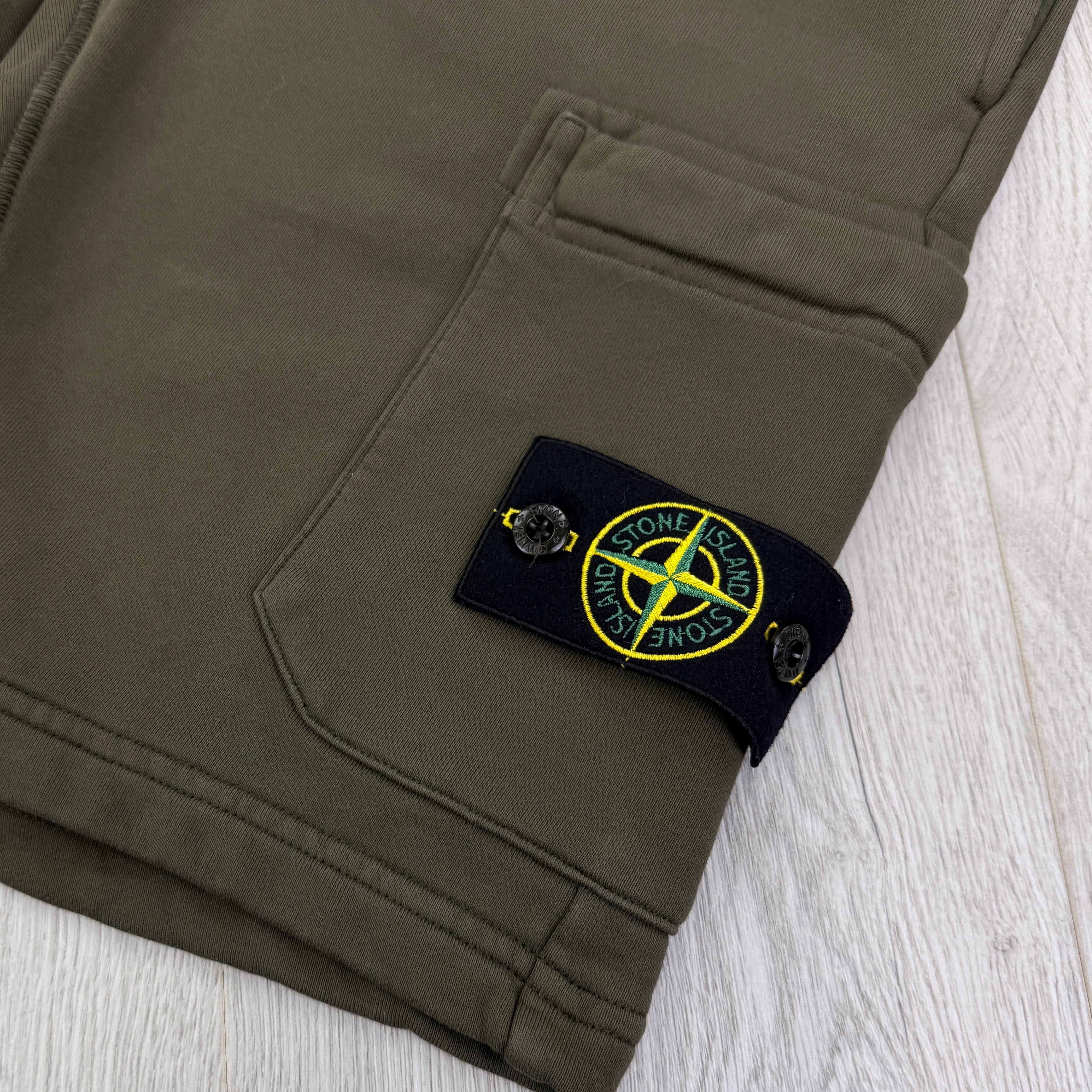 Stone Island Men’s Khaki Green Jersey Shorts