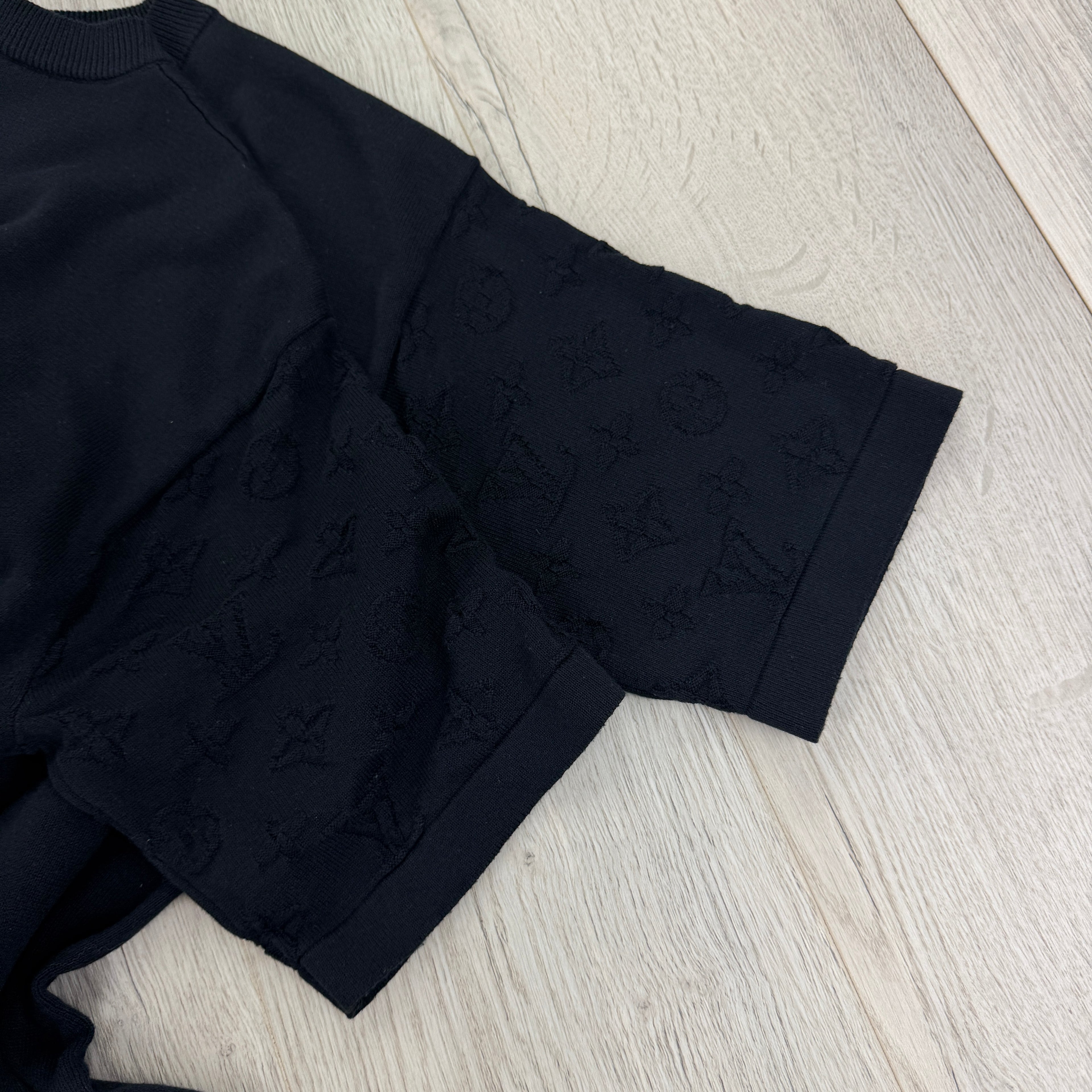 Louis Vuitton Men’s Navy Monogram Short Sleeve Wool T-shirt - Medium