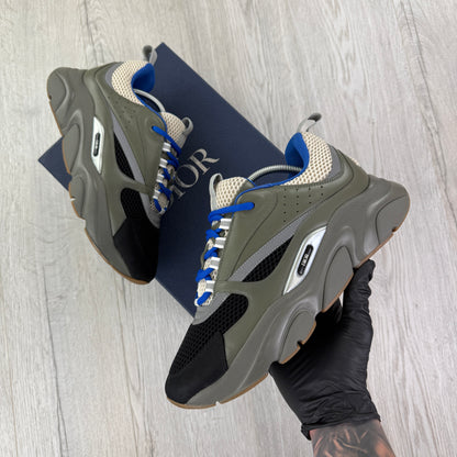 Dior B22 Men’s Khaki & Blue Trainers - 44 (Fit Uk 9/9.5)