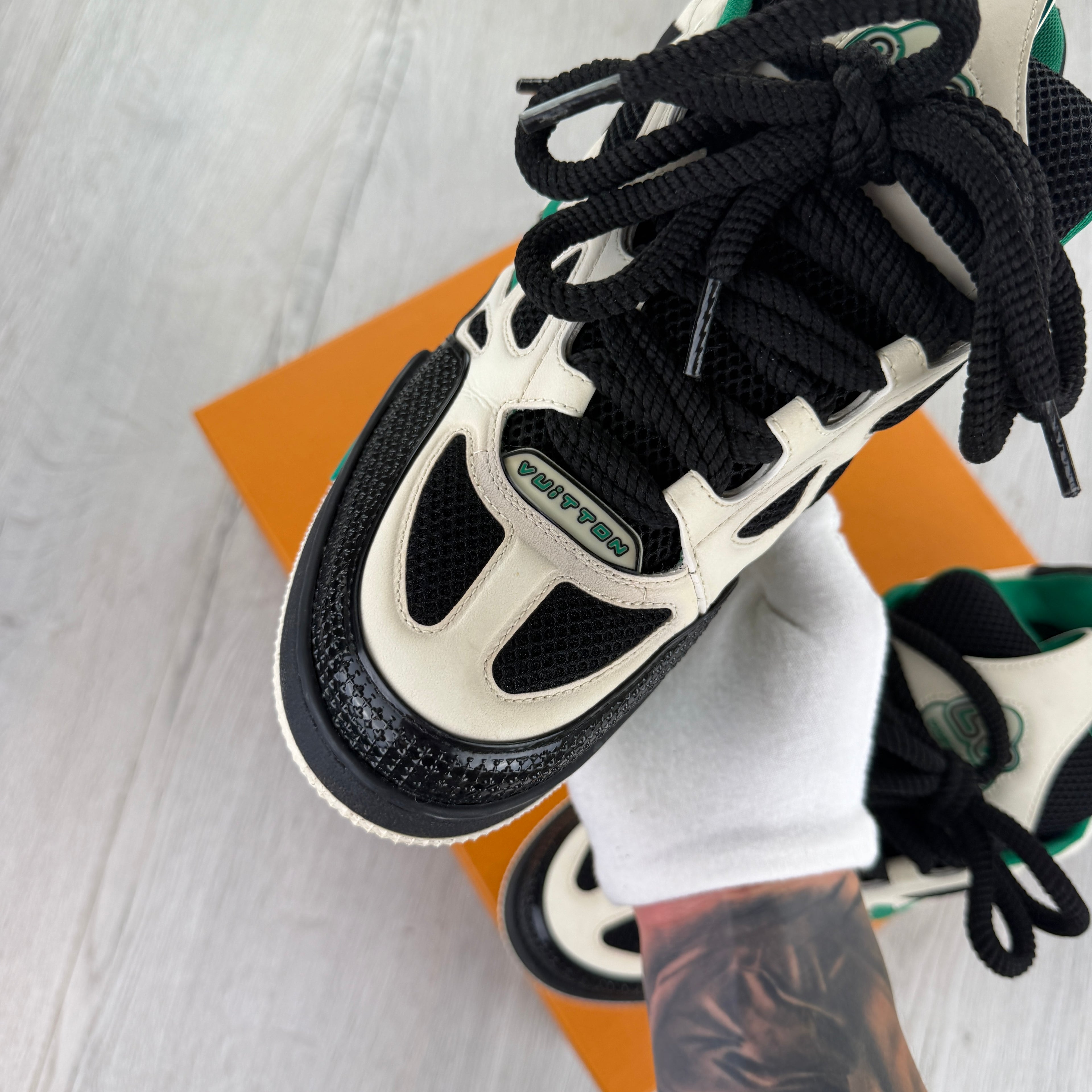 Louis Vuitton Men’s Black & Green Skate Trainers - Uk 7 (Fit Uk 8)
