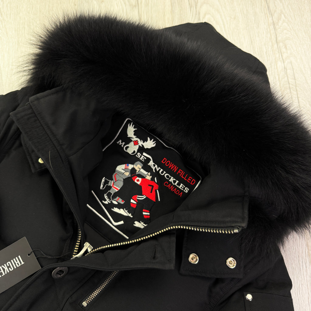 Moose Knuckles Men’s Black 3Q Parker Jacket - Small