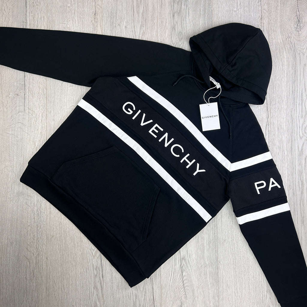 Givenchy Men’s Black Pullover Hoodie Embroidered Logo