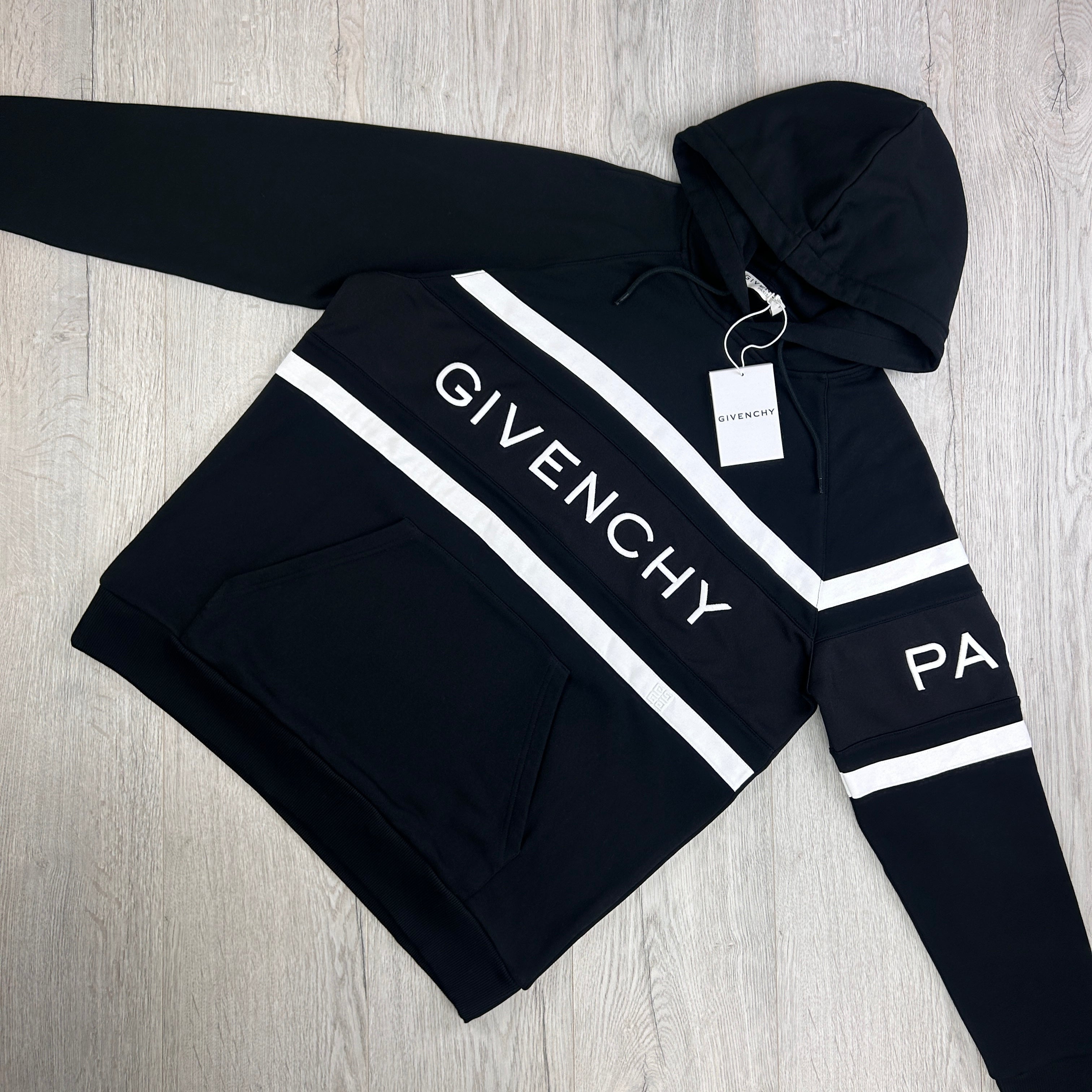 Givenchy Men’s Black Pullover Hoodie Embroidered Logo