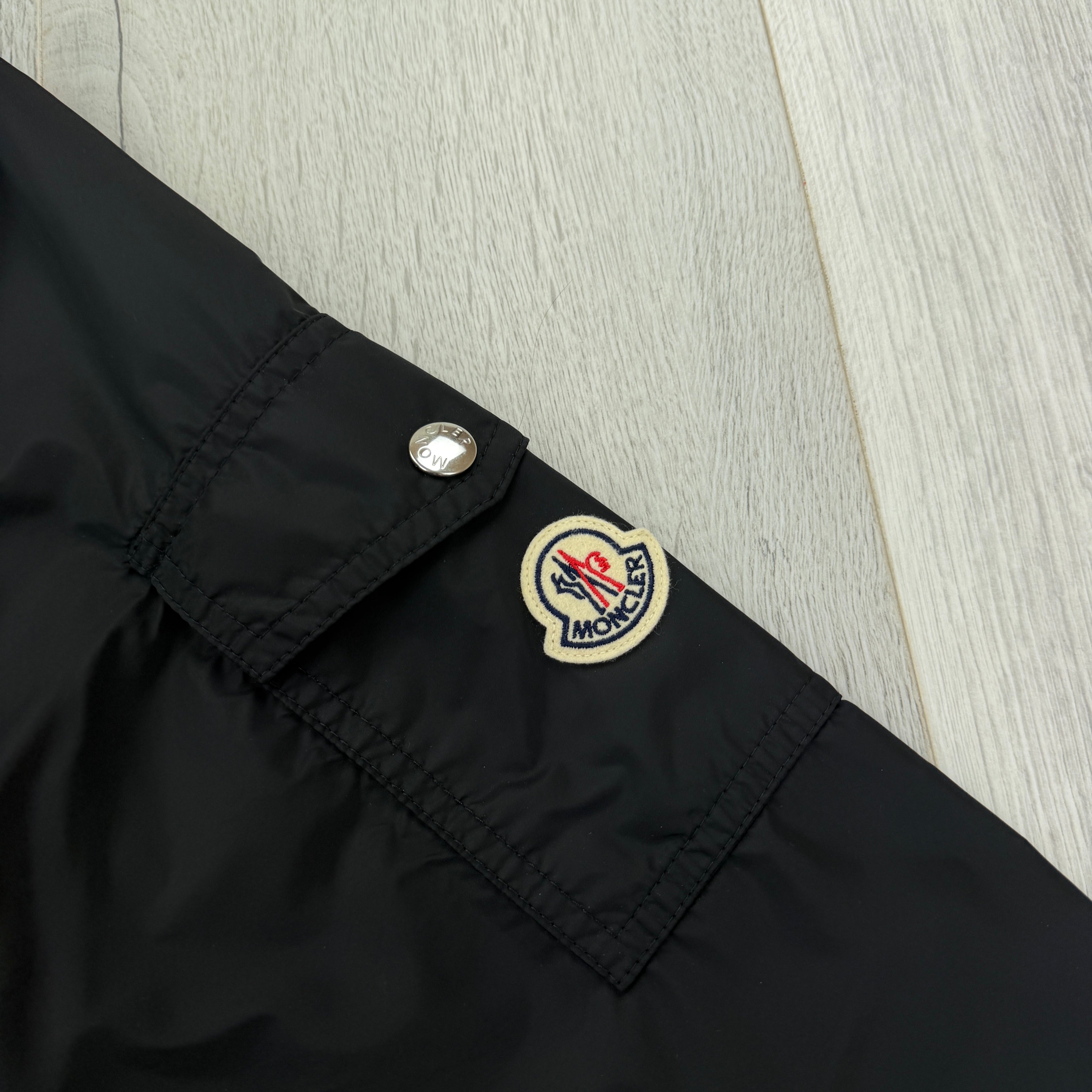 Moncler Men’s Black Windbreaker Etiache Hooded Rain Jacket - Size 4