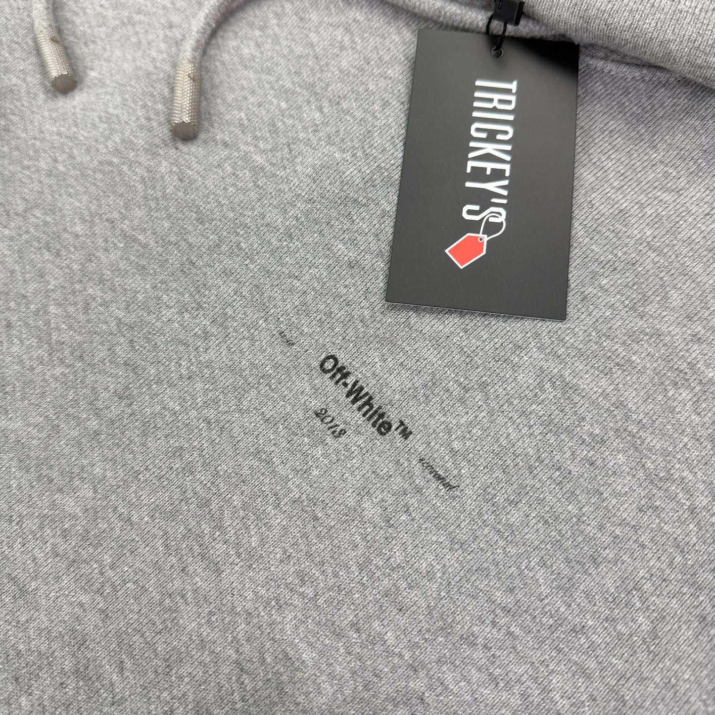 Off-white Men’s Grey Pullover Hoodie - Medium