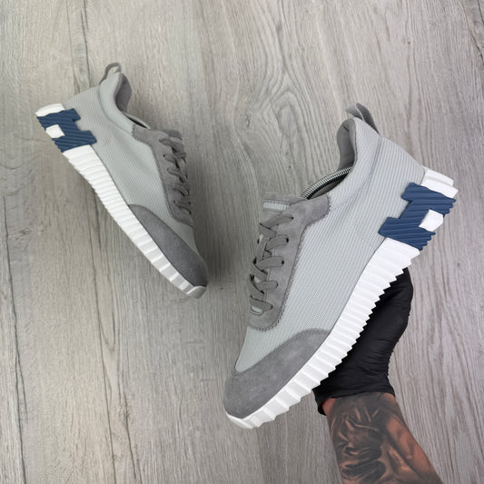 Hermes Men’s Grey Suede Bouncing Sneakers - Uk 11