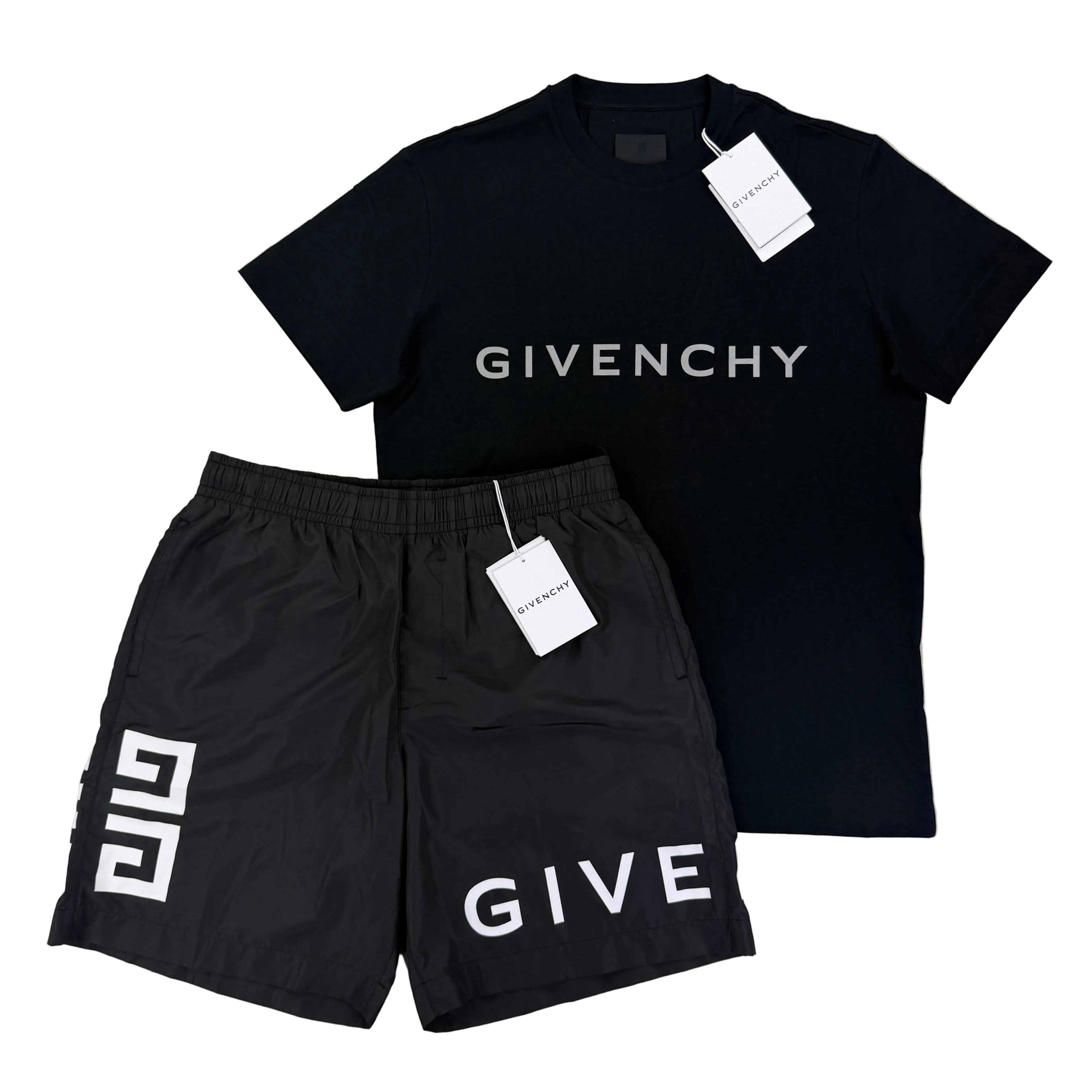 Givenchy Men’s Black T-shirt & Swim Short Set