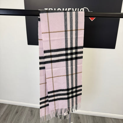 Burberry Pink Check Cashmere Scarf
