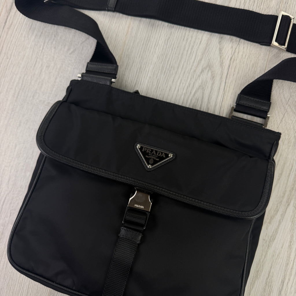 Prada Men’s Black Nylon Messenger Bag