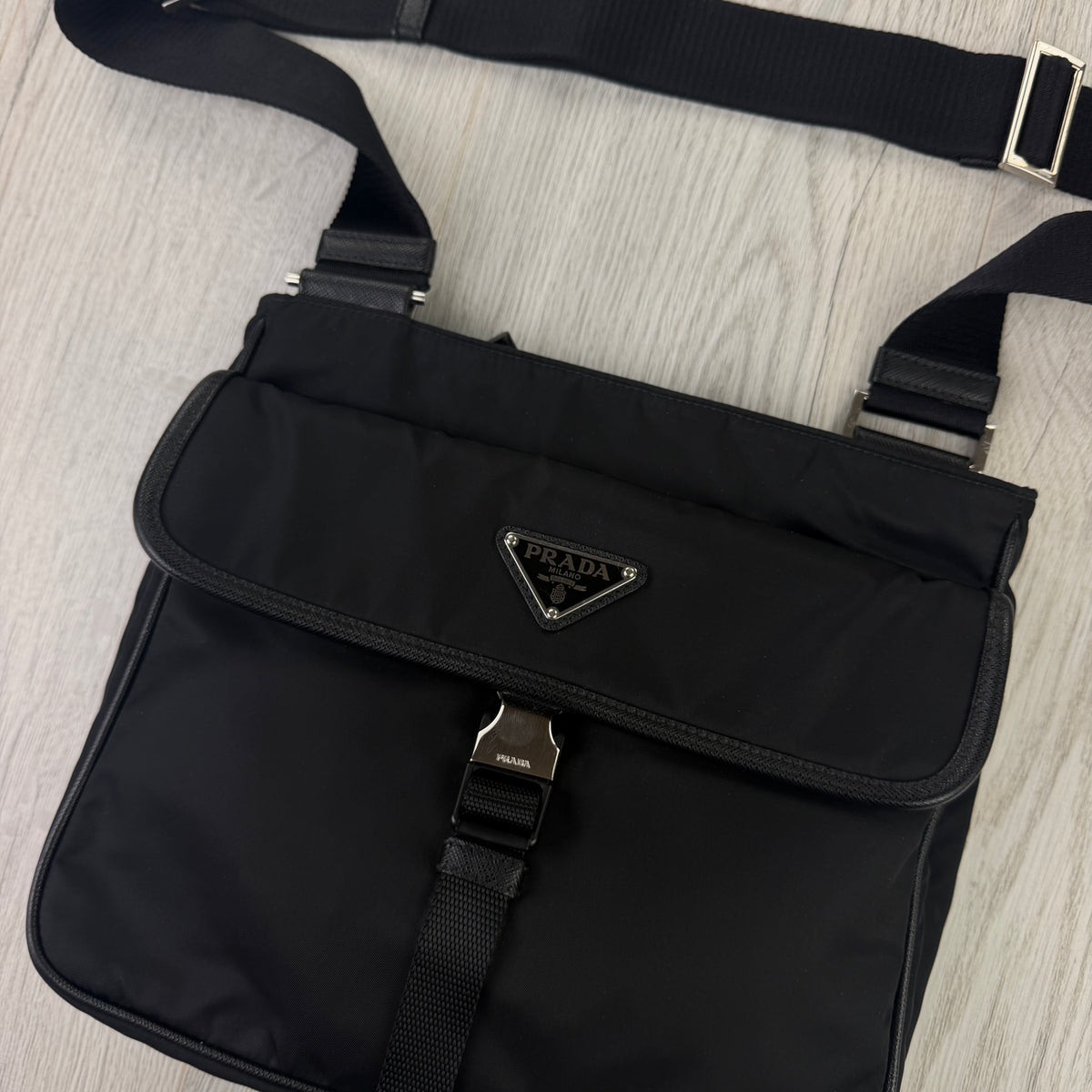Prada Men’s Black Nylon Messenger Bag