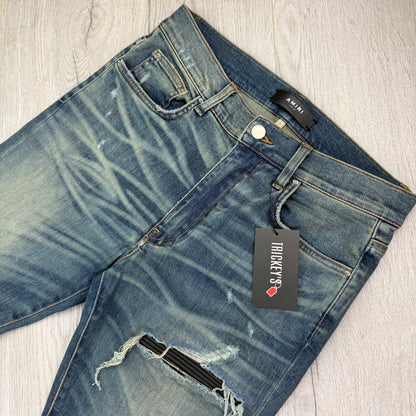 Amiri Men’s Blue MX1 Distressed Ripped Jeans - Uk 32