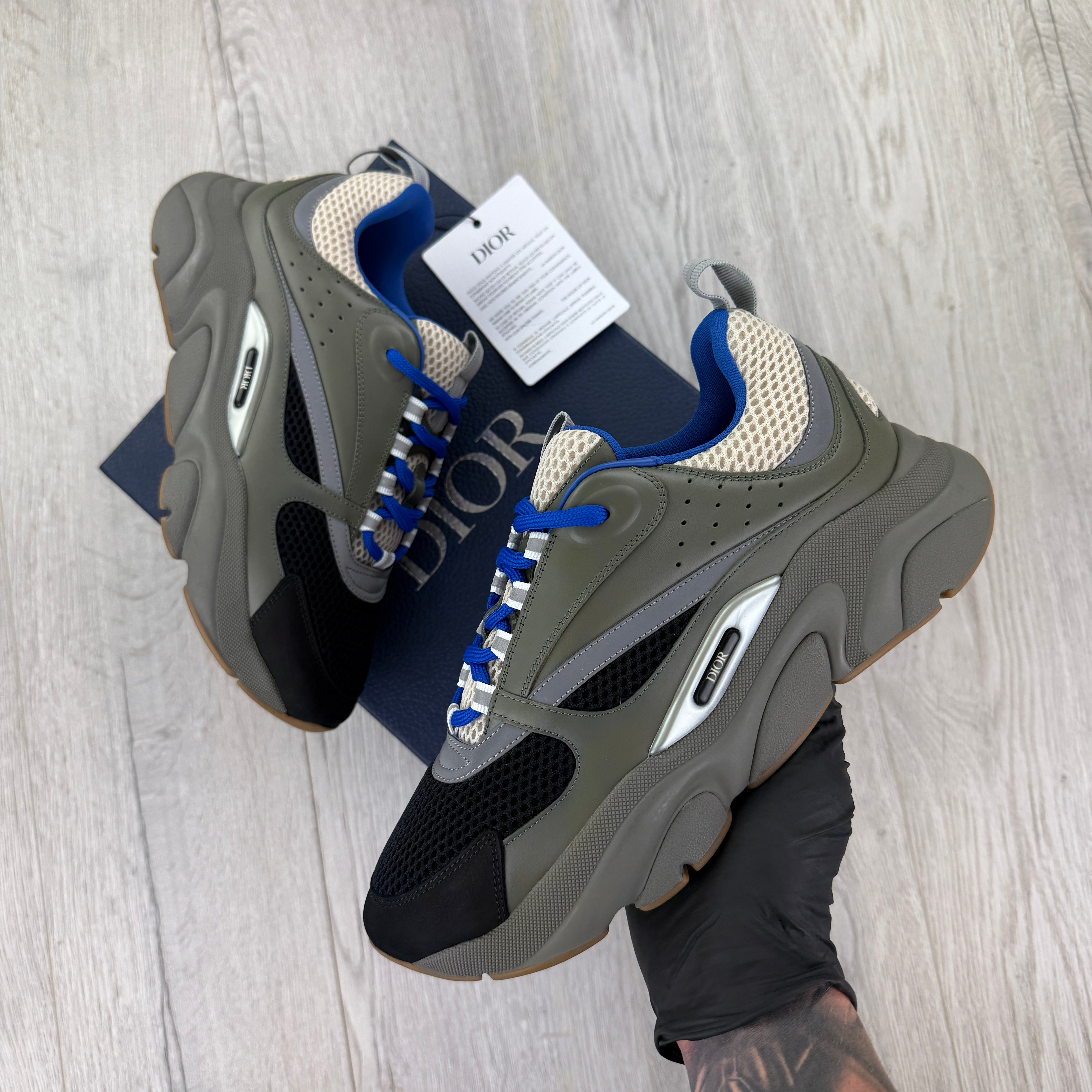 Dior B22 Men’s Khaki & Blue Trainers - 42 (Fit Uk 7.5)