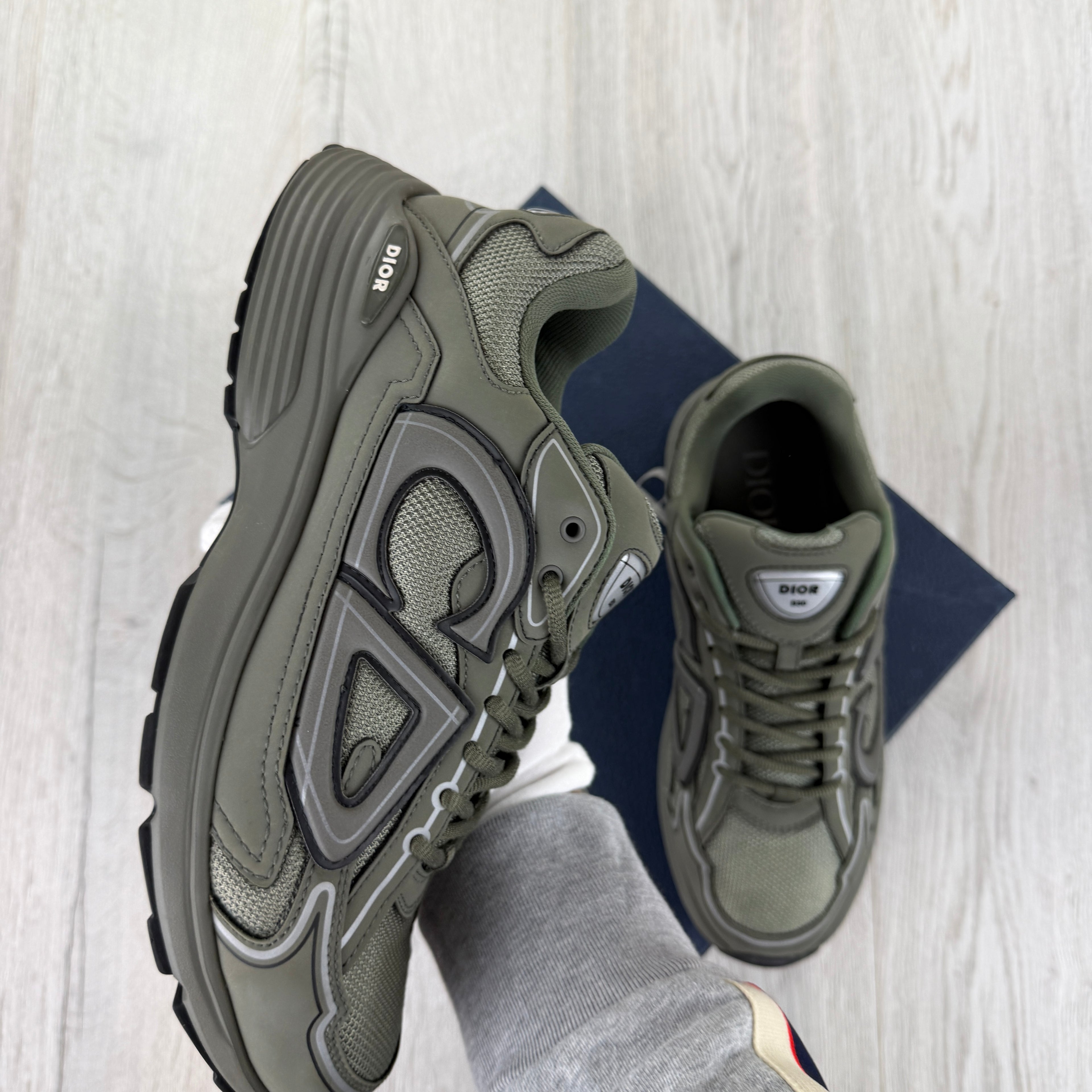 Dior B30 Men’s Khaki CD Mesh Trainers - 45 (Fit Uk 11)