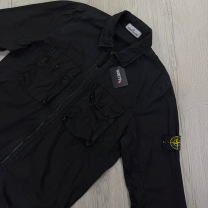 Stone Island Men’s Black Zipped Over-shirt - Large