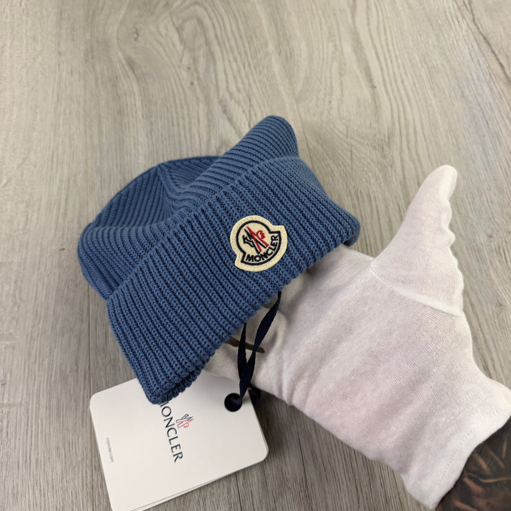 Moncler Men’s Blue Wool Beanie