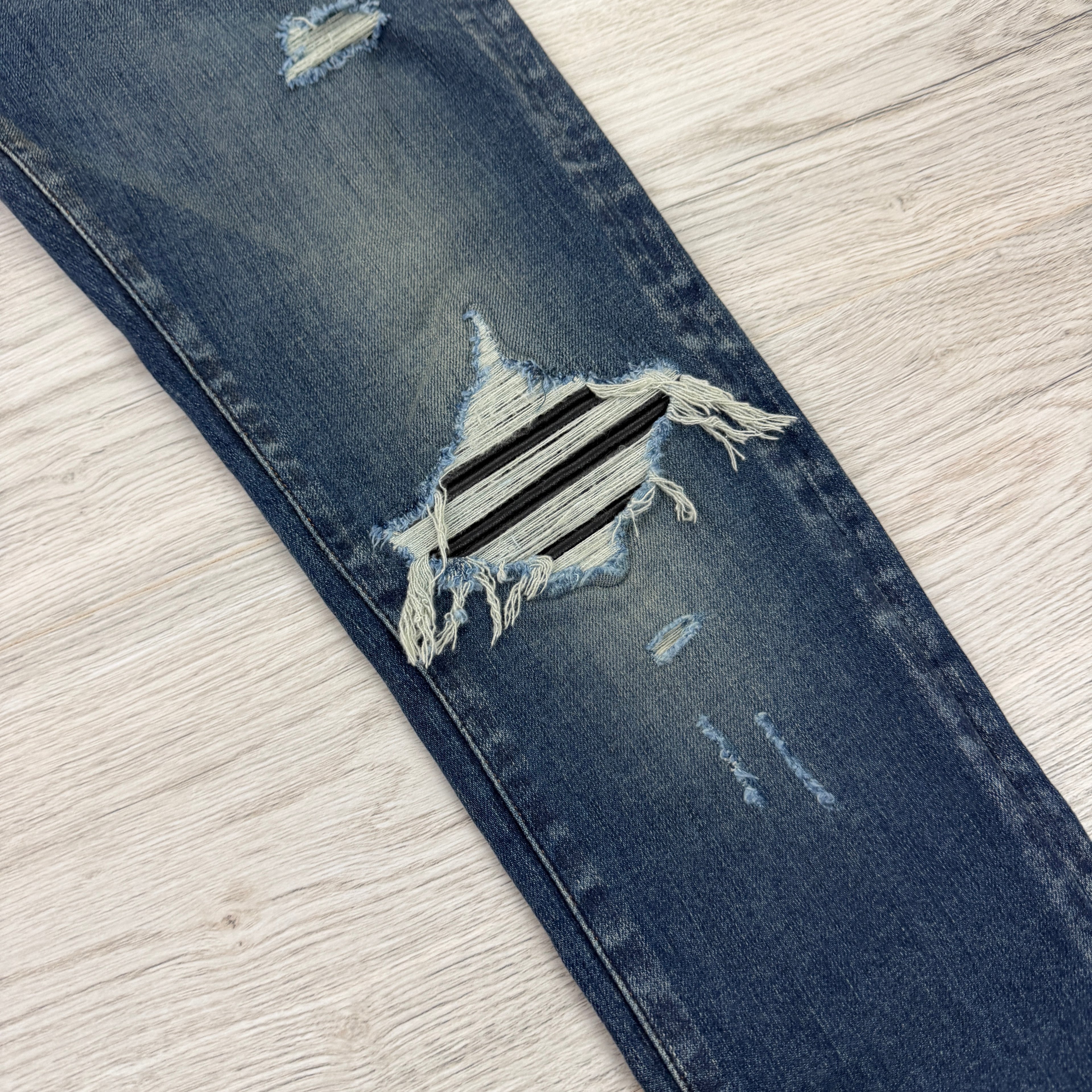 Amiri Men’s MX1 Distressed Blue Jeans - Uk 30