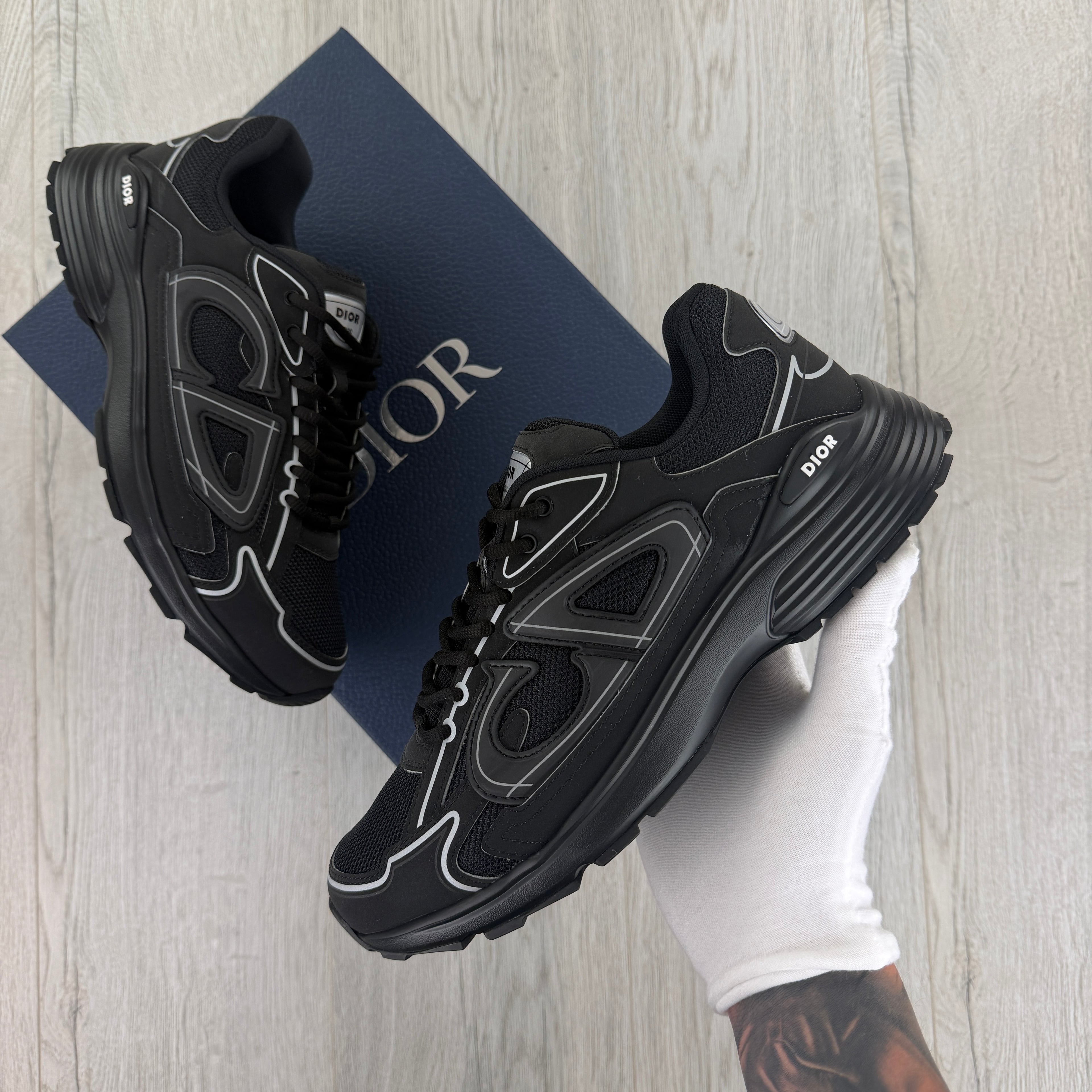 Dior B30 Men’s Triple Black Trainers - 42 (Fit Uk 8)