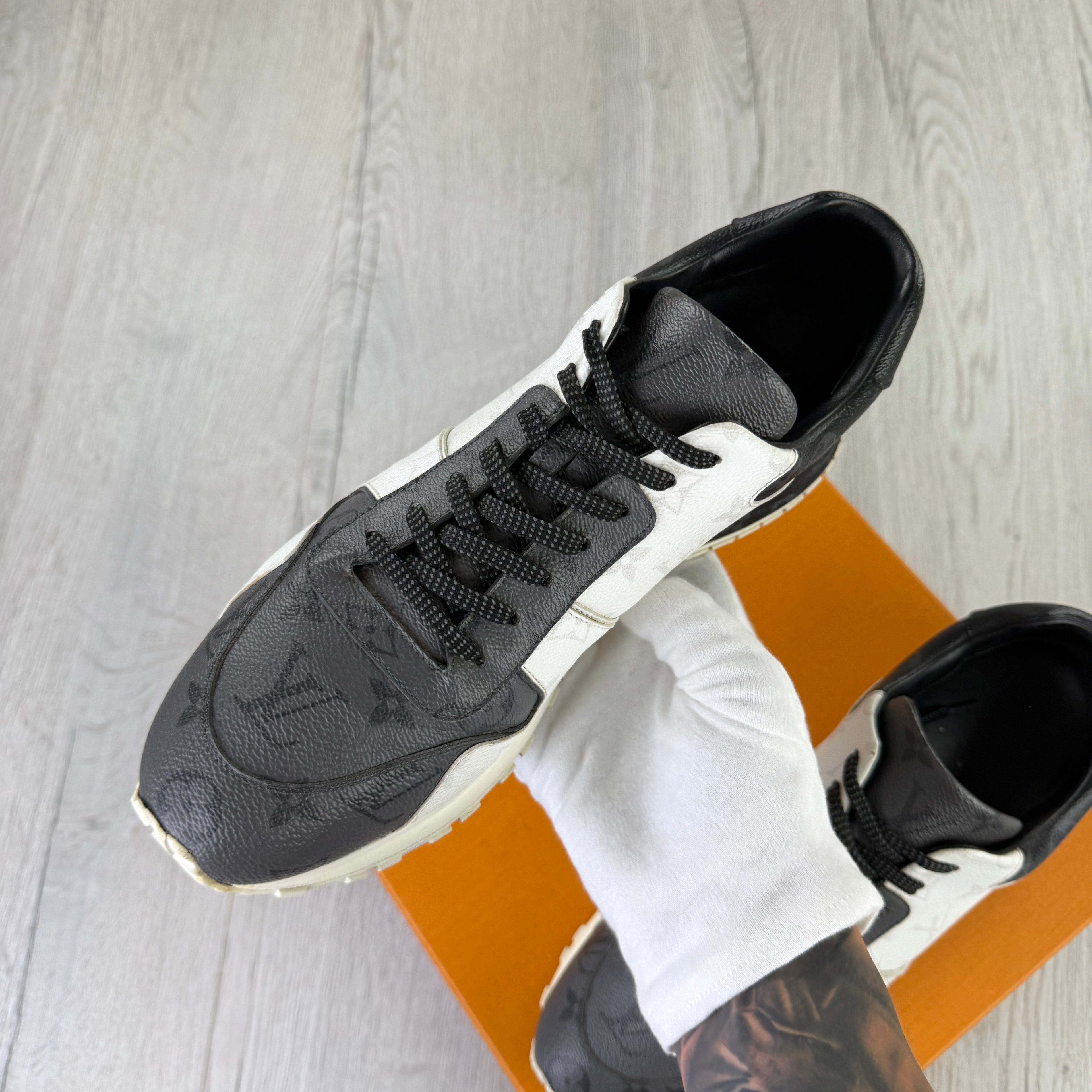 Louis Vuitton Men’s Monogram Black White Grey Run Away Trainers - Uk 9