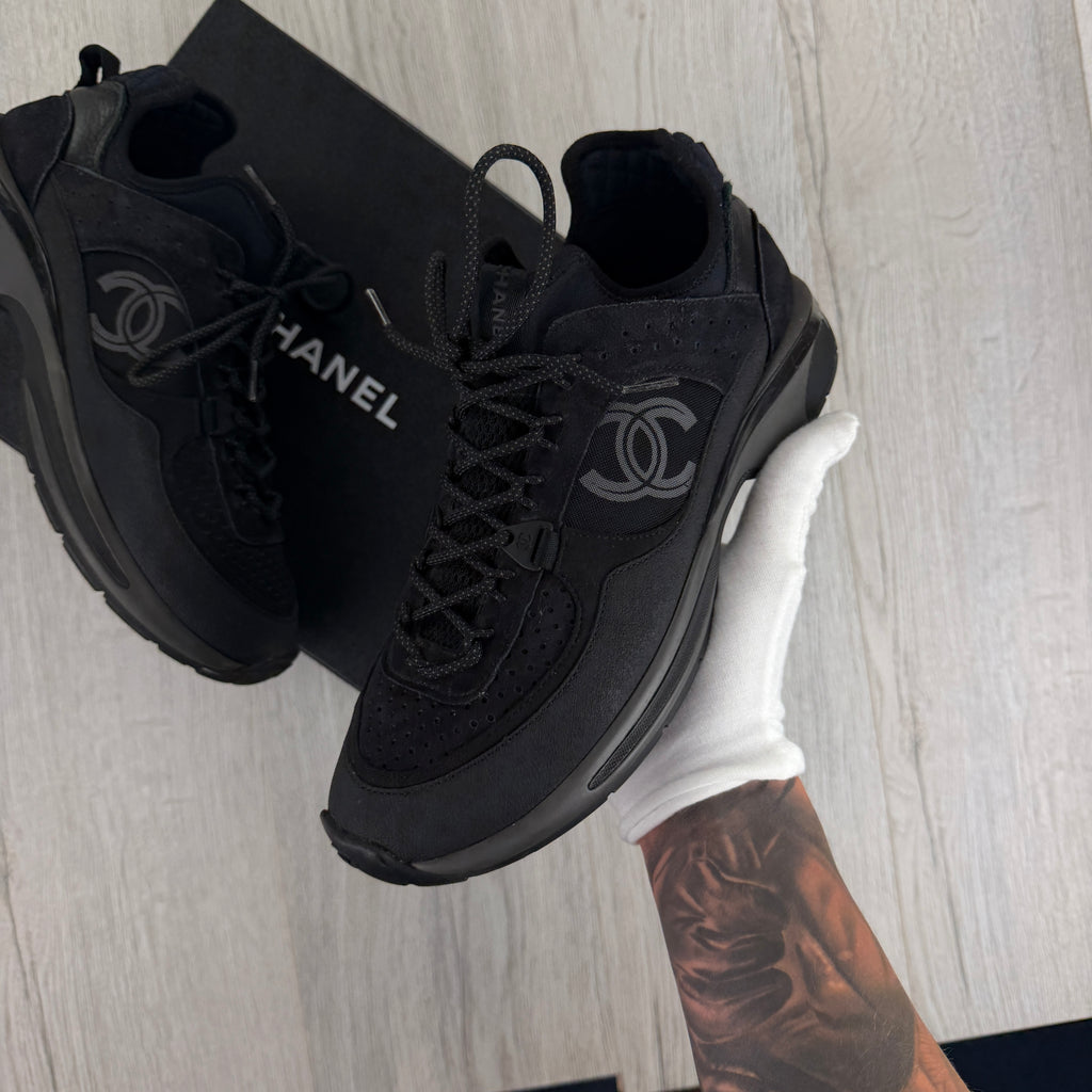 Chanel Men’s  Black CC Runners - Uk 8