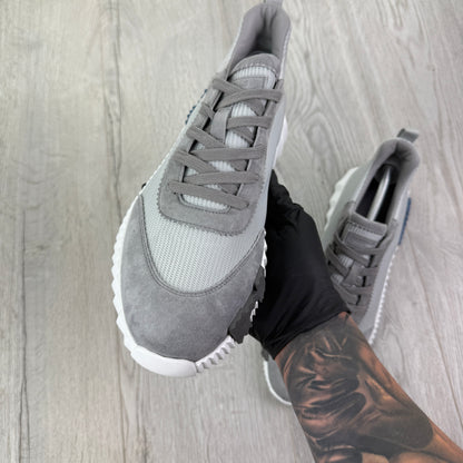 Hermes Men’s Grey Suede Bouncing Sneakers - Uk 11