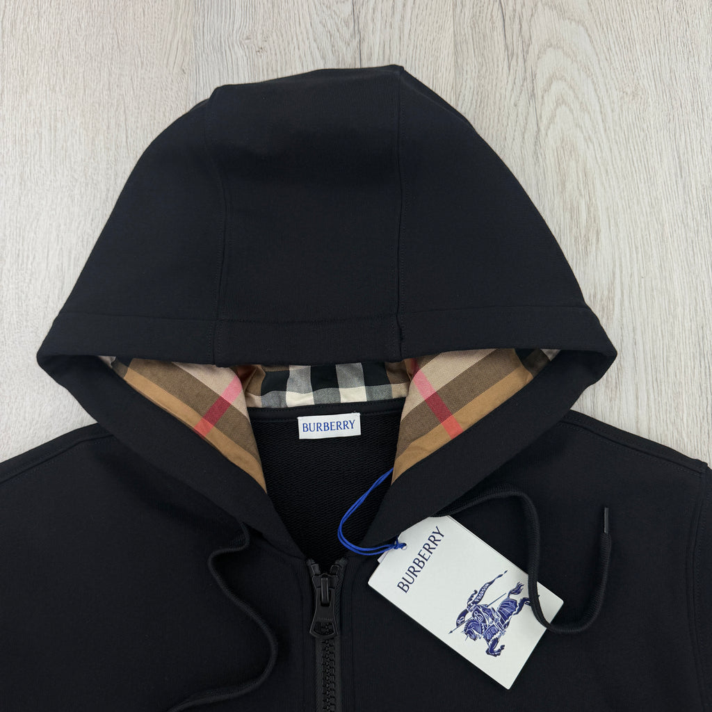 Burberry Men’s Black Zip-up Hoodie - Large