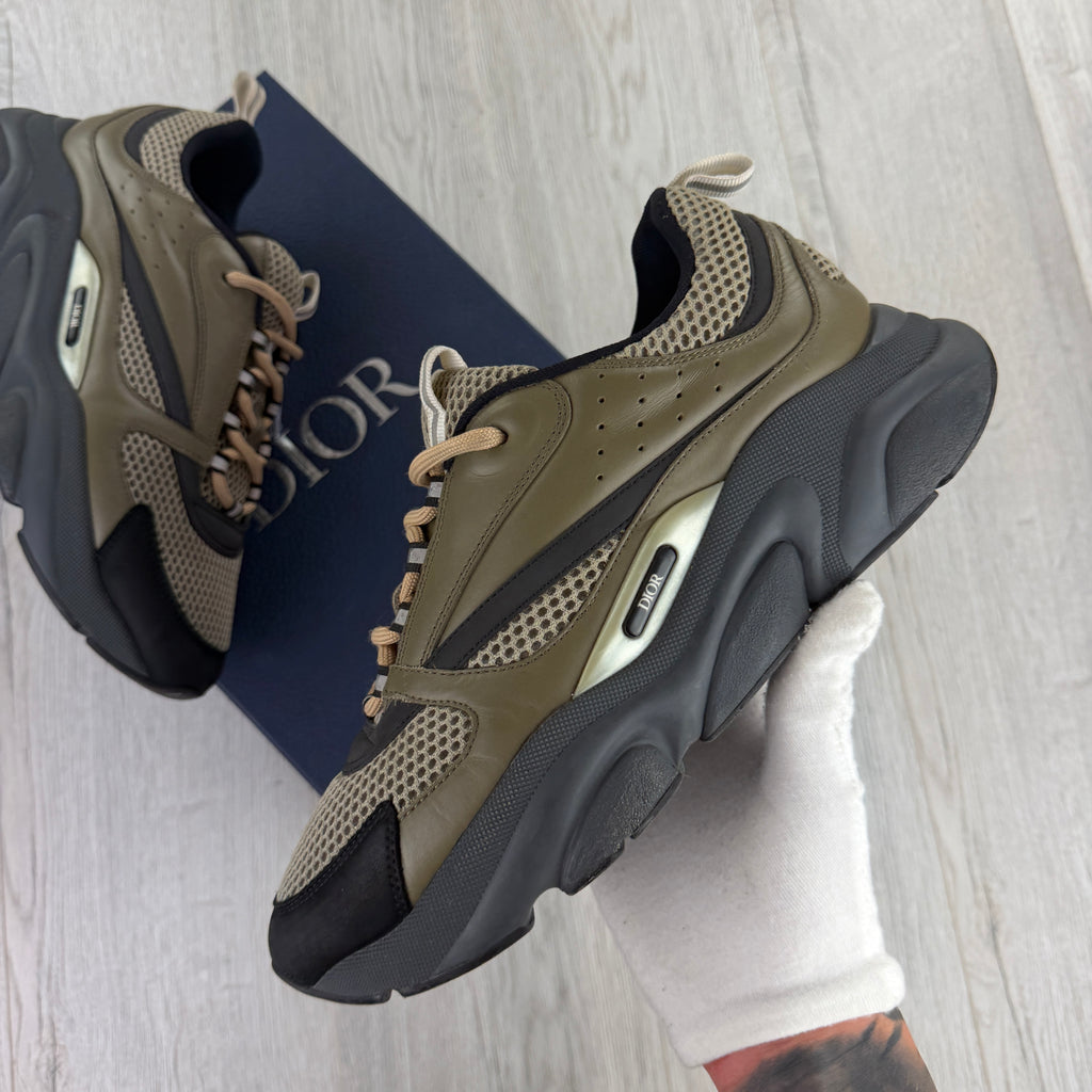 Dior B22 Men’s Khaki Grey Runners - 44 (Fit 9/9.5)