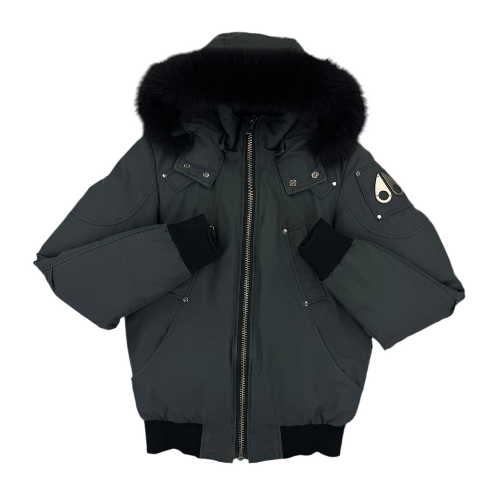 Moose Knuckles Men’s Graphite Zip-up Ballistic Bomber Parker Jacket - XS