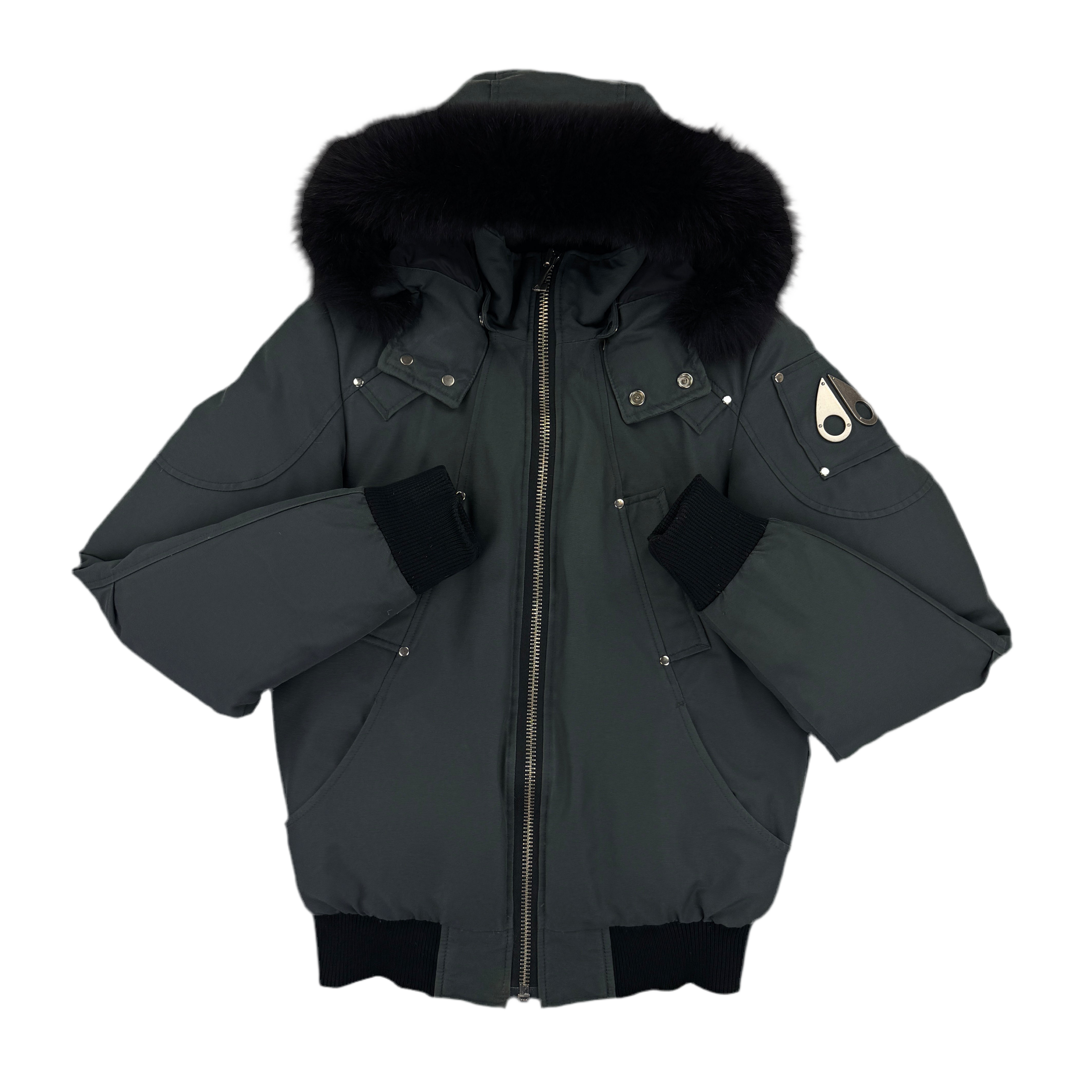 Moose Knuckles Men’s Graphite Zip-up Ballistic Bomber Parker Jacket - XS