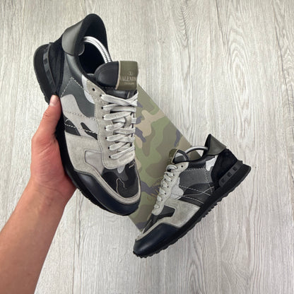 Valentino Men’s Grey & Black Camo Rockrunner - 41 (Uk 7)