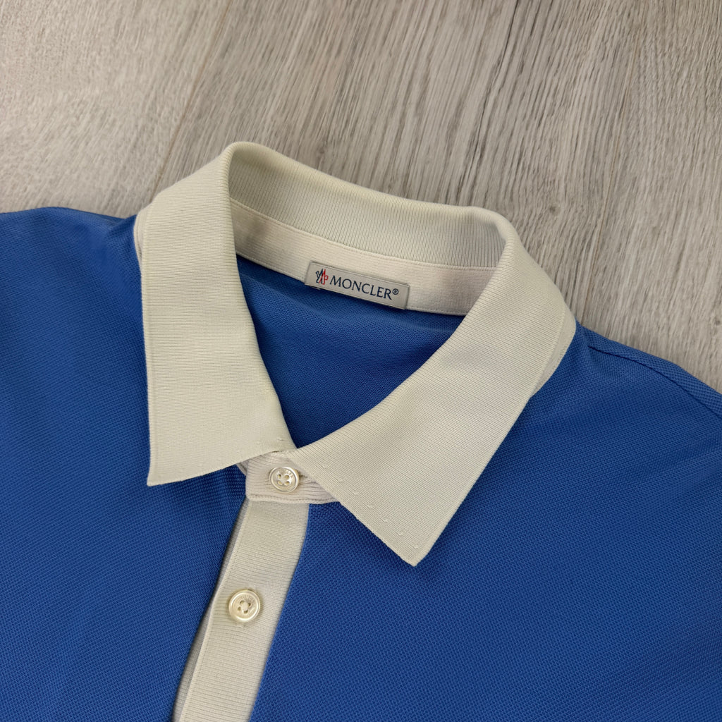 Moncler Men’s Blue Short Sleeve Polo - Large Slim