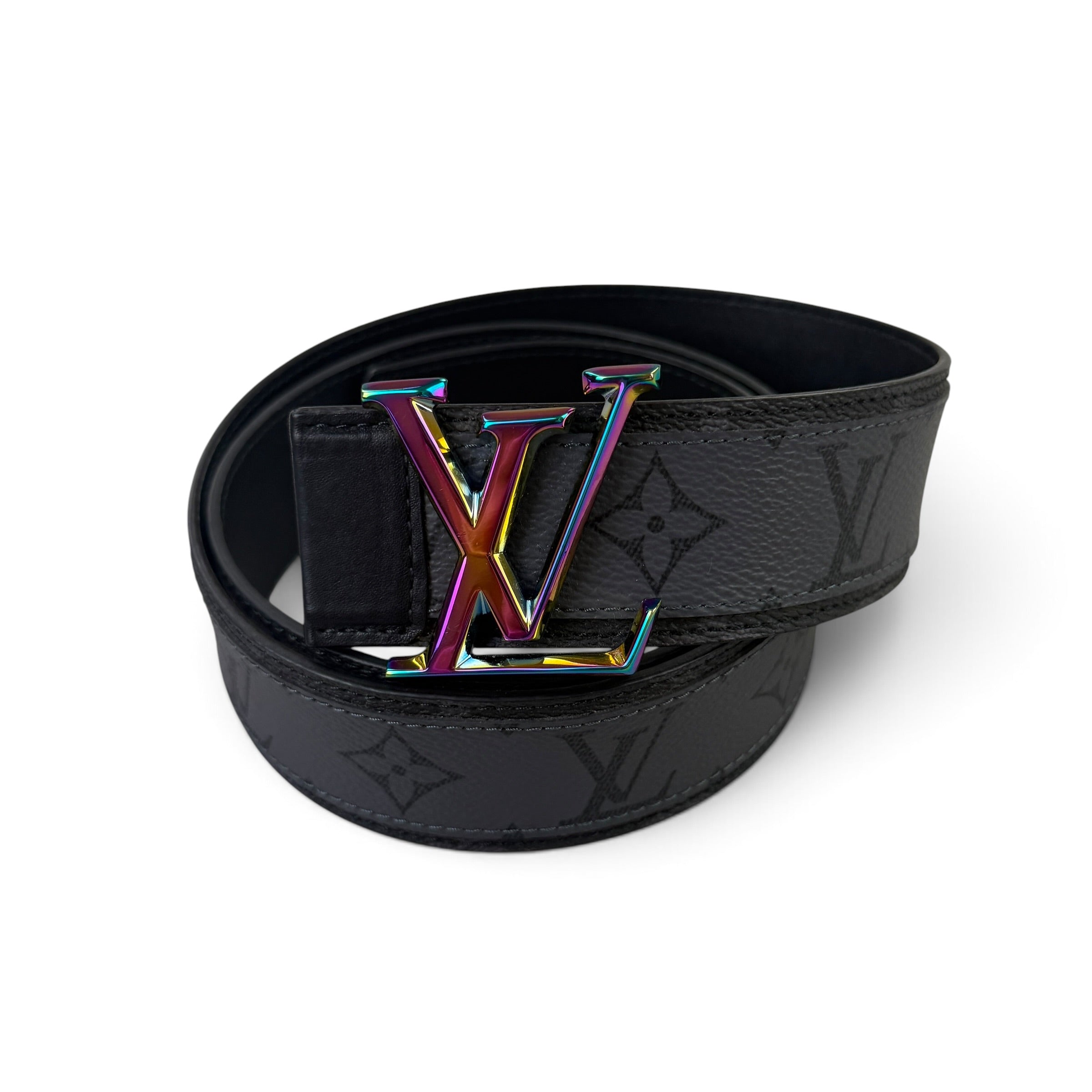 Louis Vuitton Men’s Black Leather Monogram Belt - 90 (Uk 28-30)