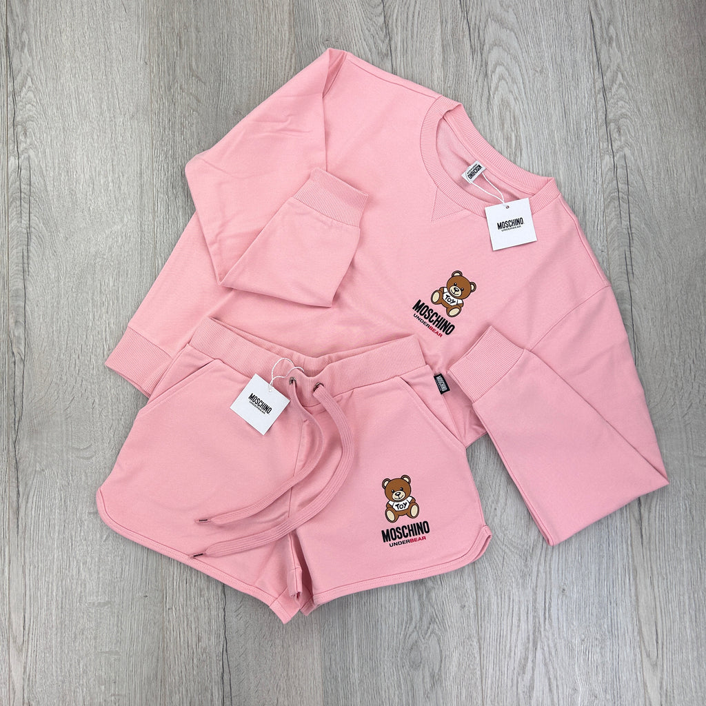 Moschino Under-bear Women’s Pink Jumper & Shorts