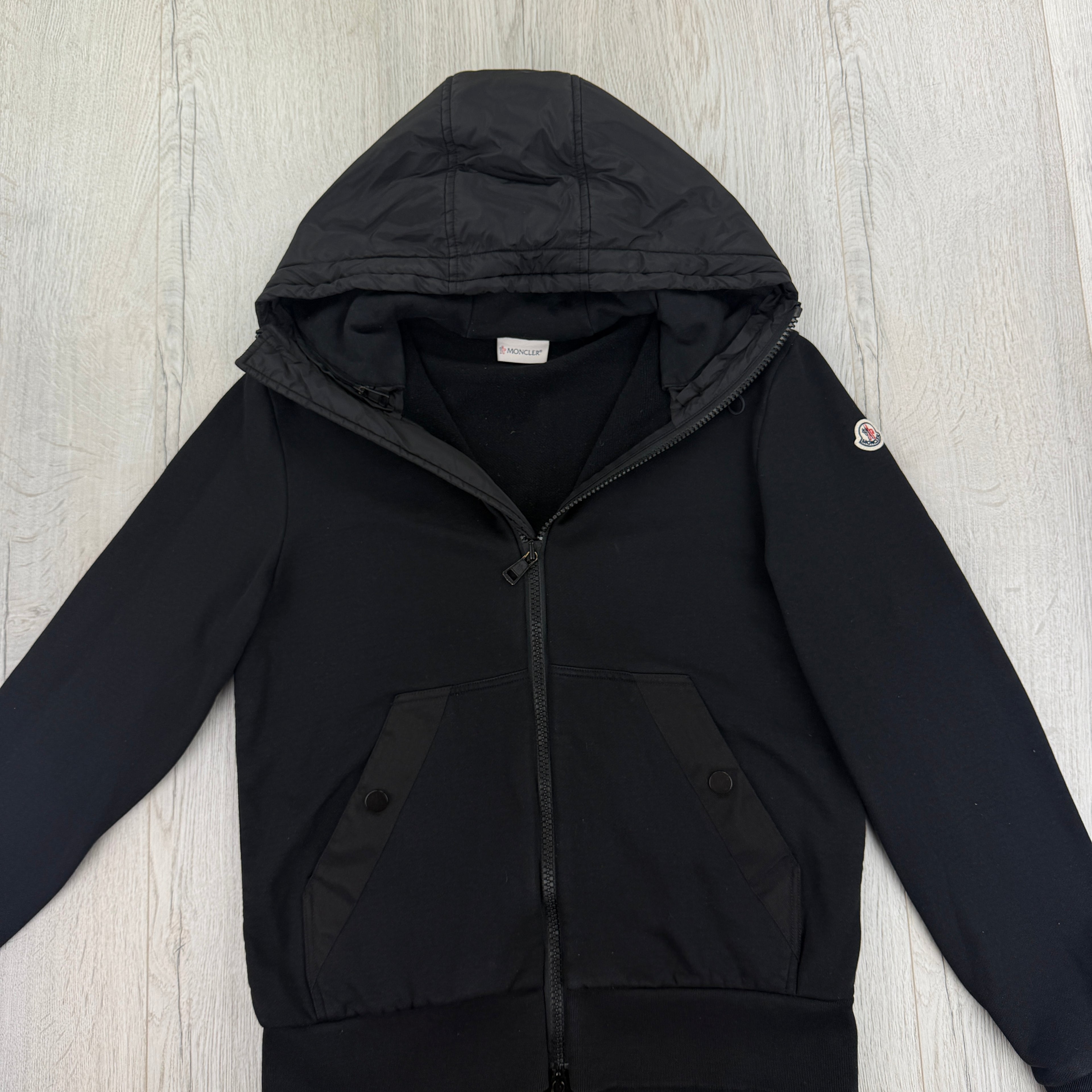 Moncler Men’s Black Hoodie / Maglia Cardigan - Small