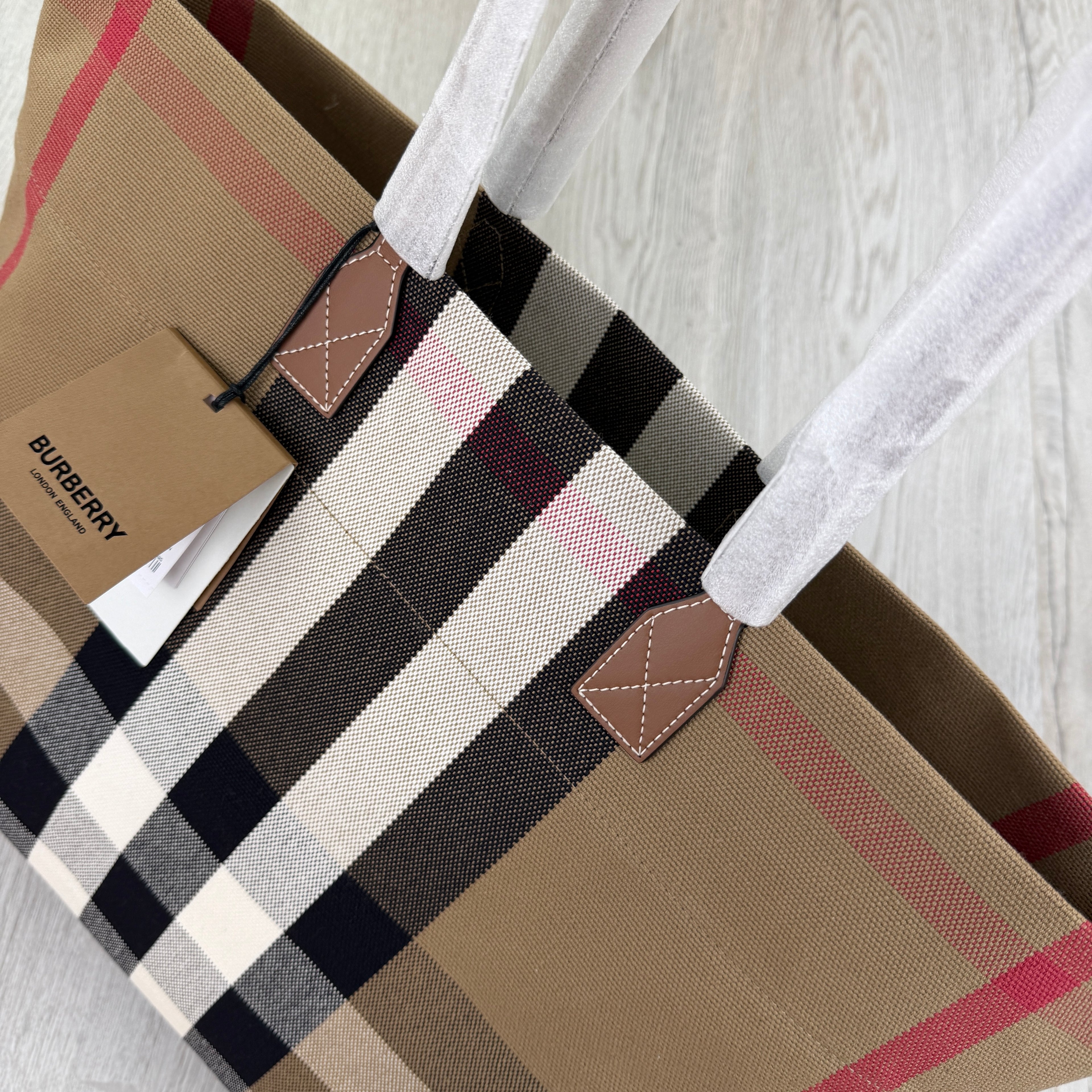 Burberry Women’s Check Pattern Tote Bag