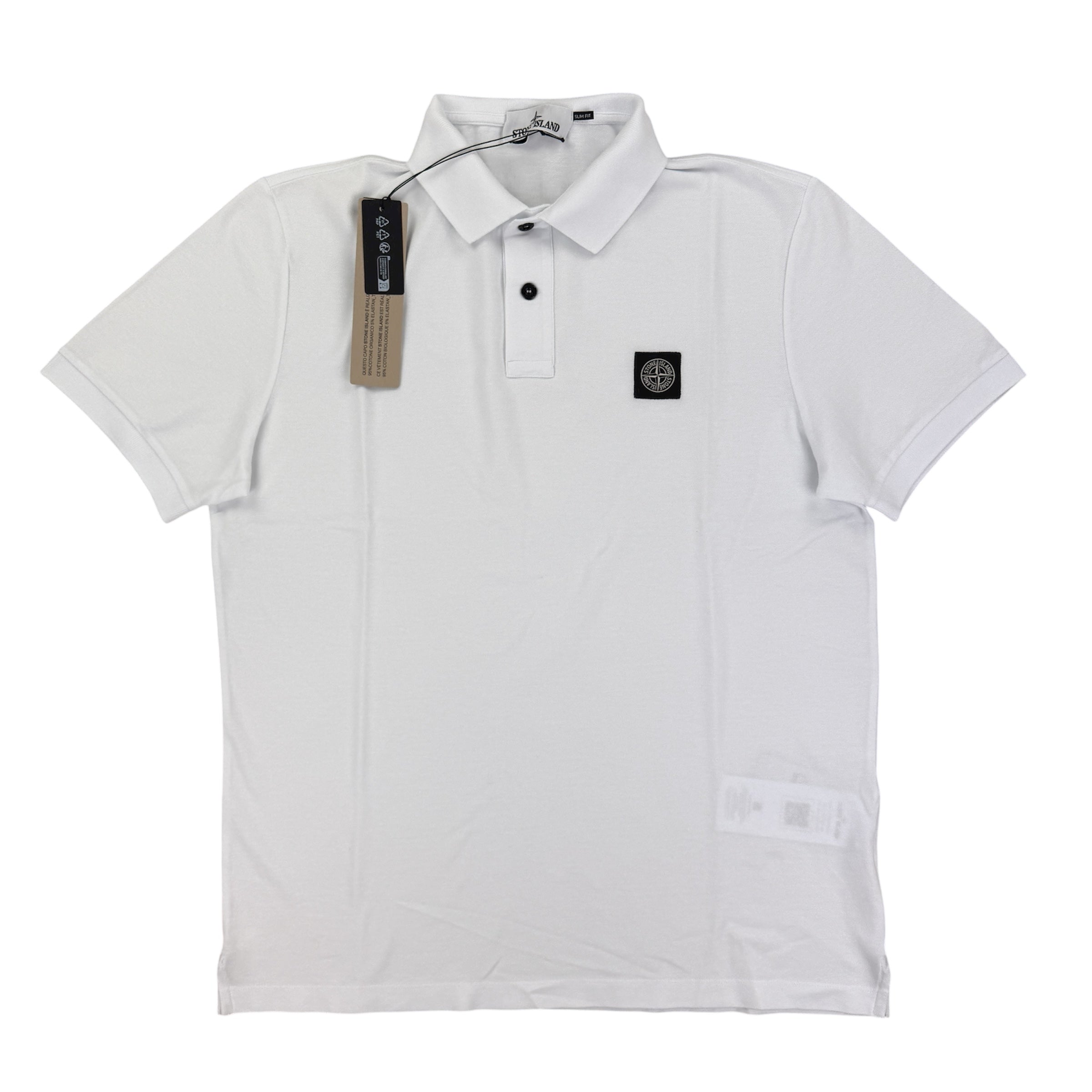 Stone Island Men’s White Short-sleeve Polo - Large
