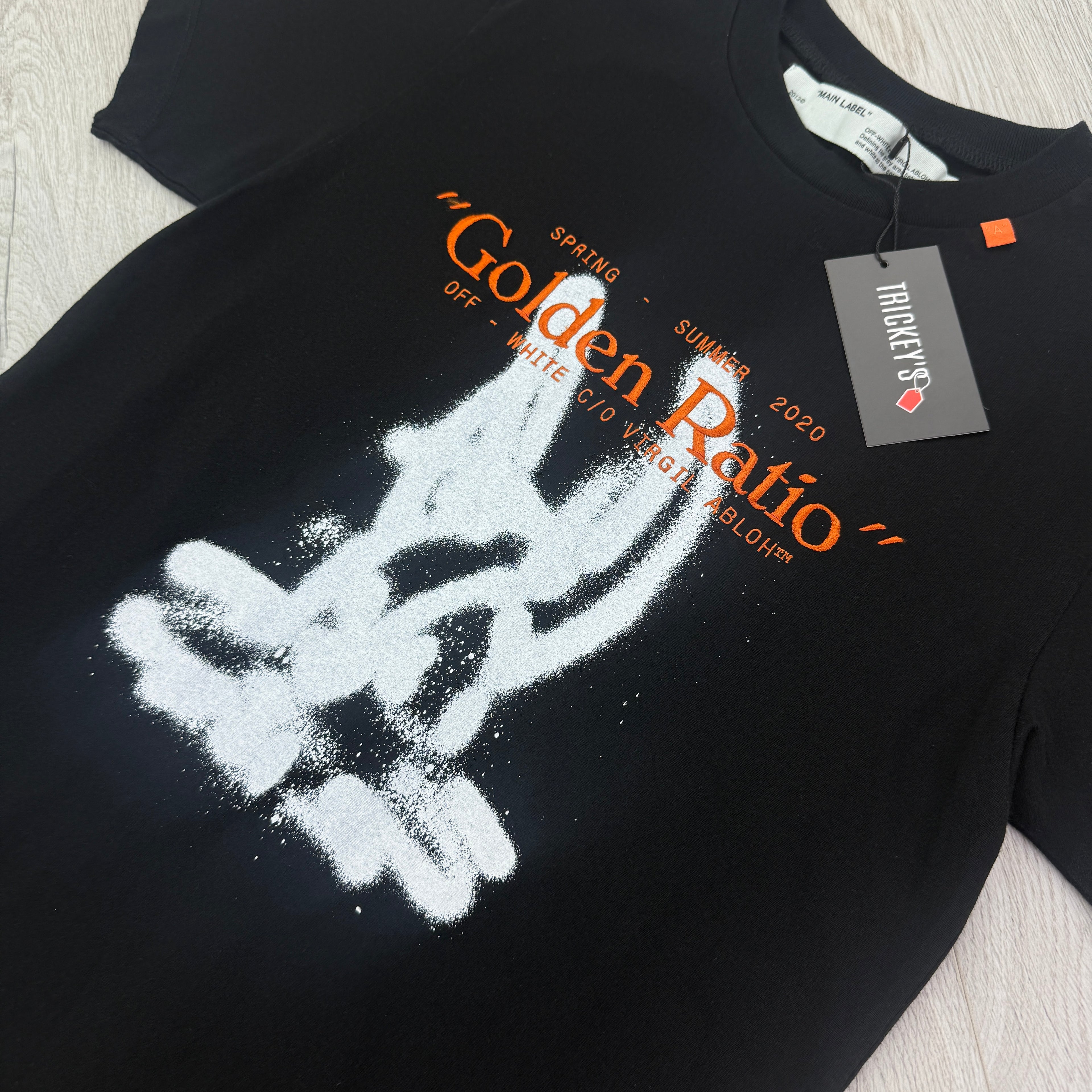 Off White Men’s Black ‘Golden Ratio’ T-shirt - XS