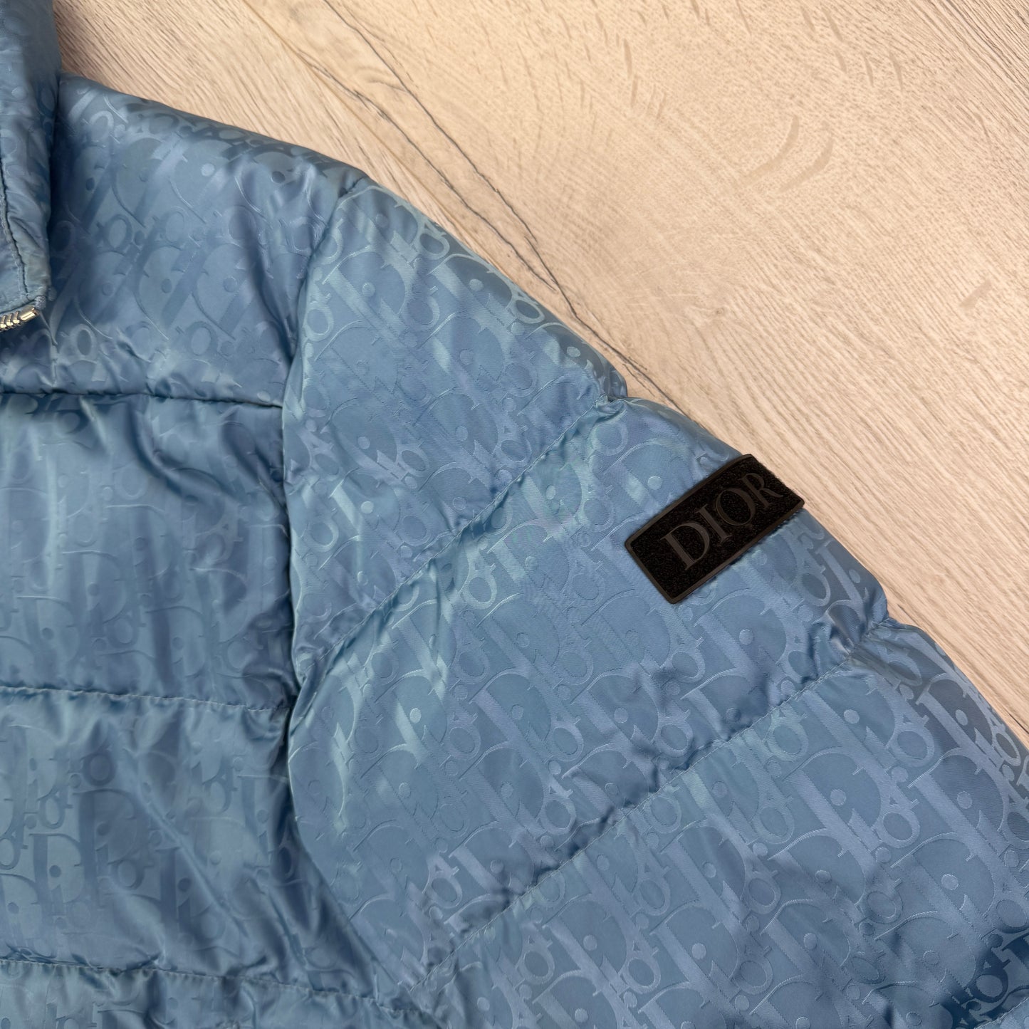 Dior Men’s Baby Blue Zip-up Oblique Down Jacket - 46