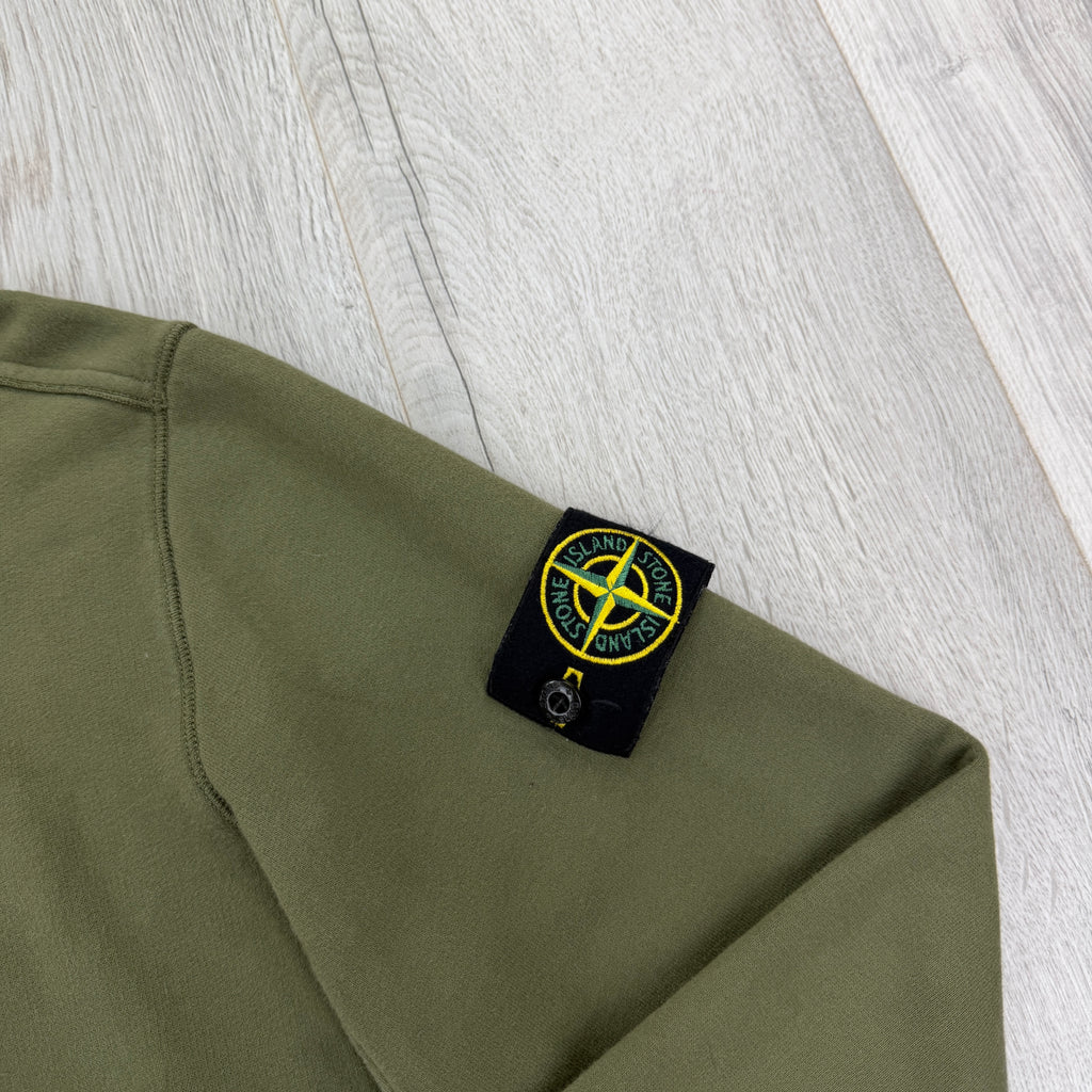 Stone Island Men’s Khaki Green Crewneck Jumper - Small